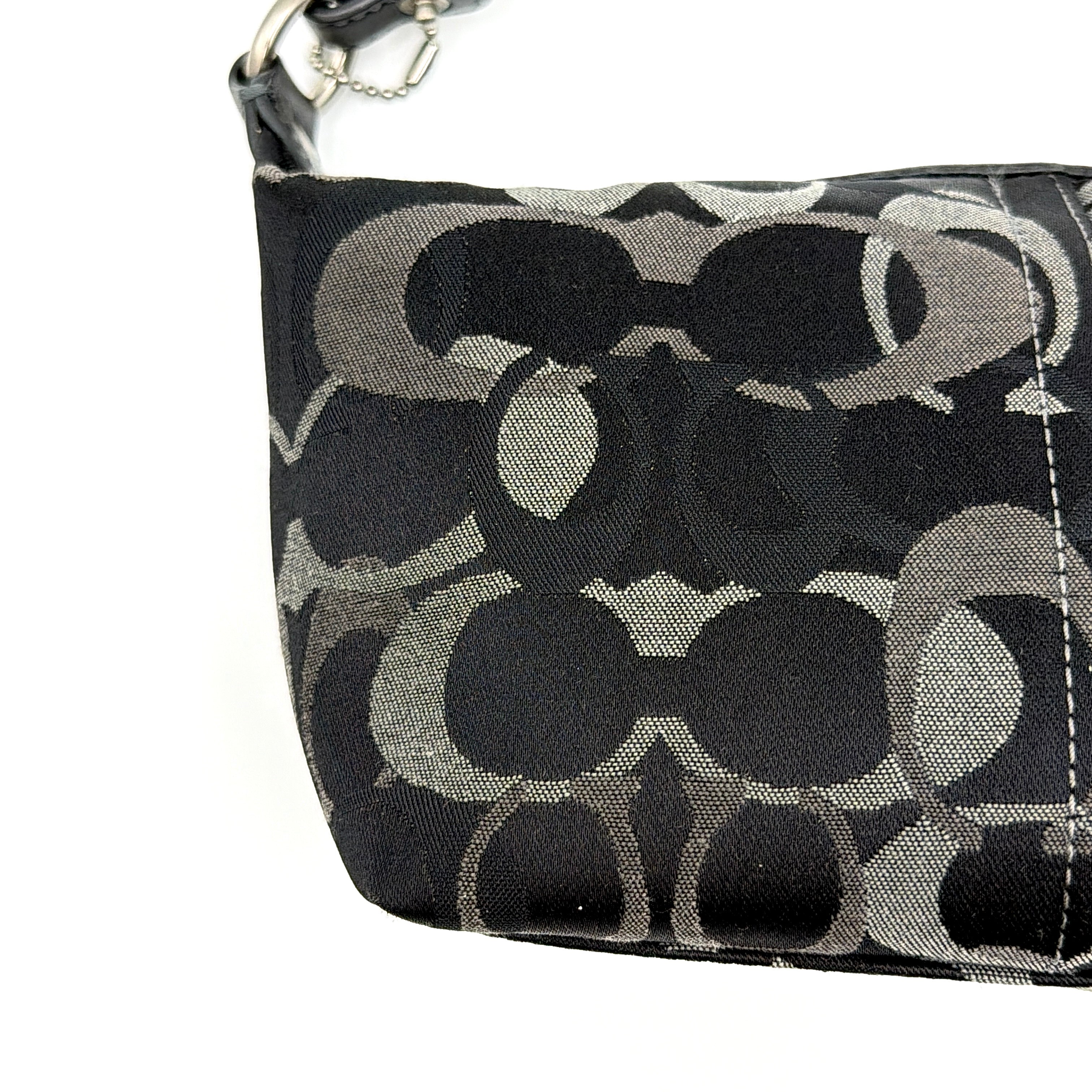 Coach Signature Optic Mini Hobo Shoulder Bag Black/Grey