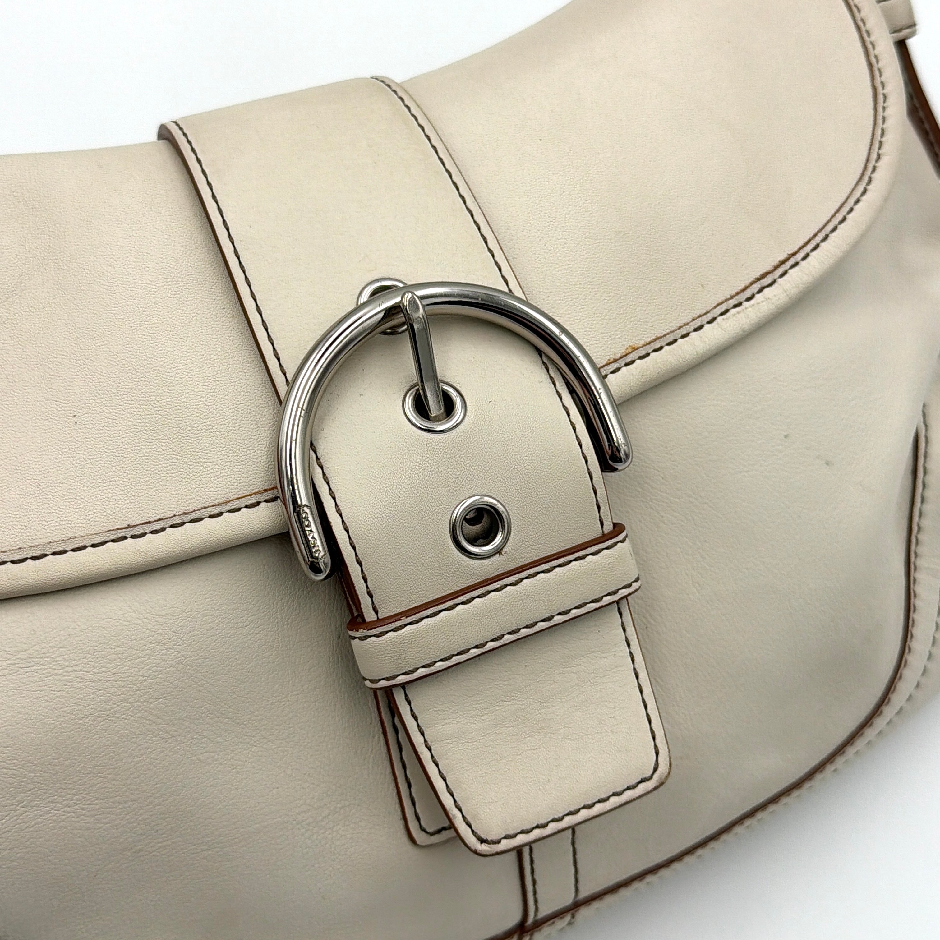 Coach Y2K Signature Soho Buckle Shoulder Bag Cream