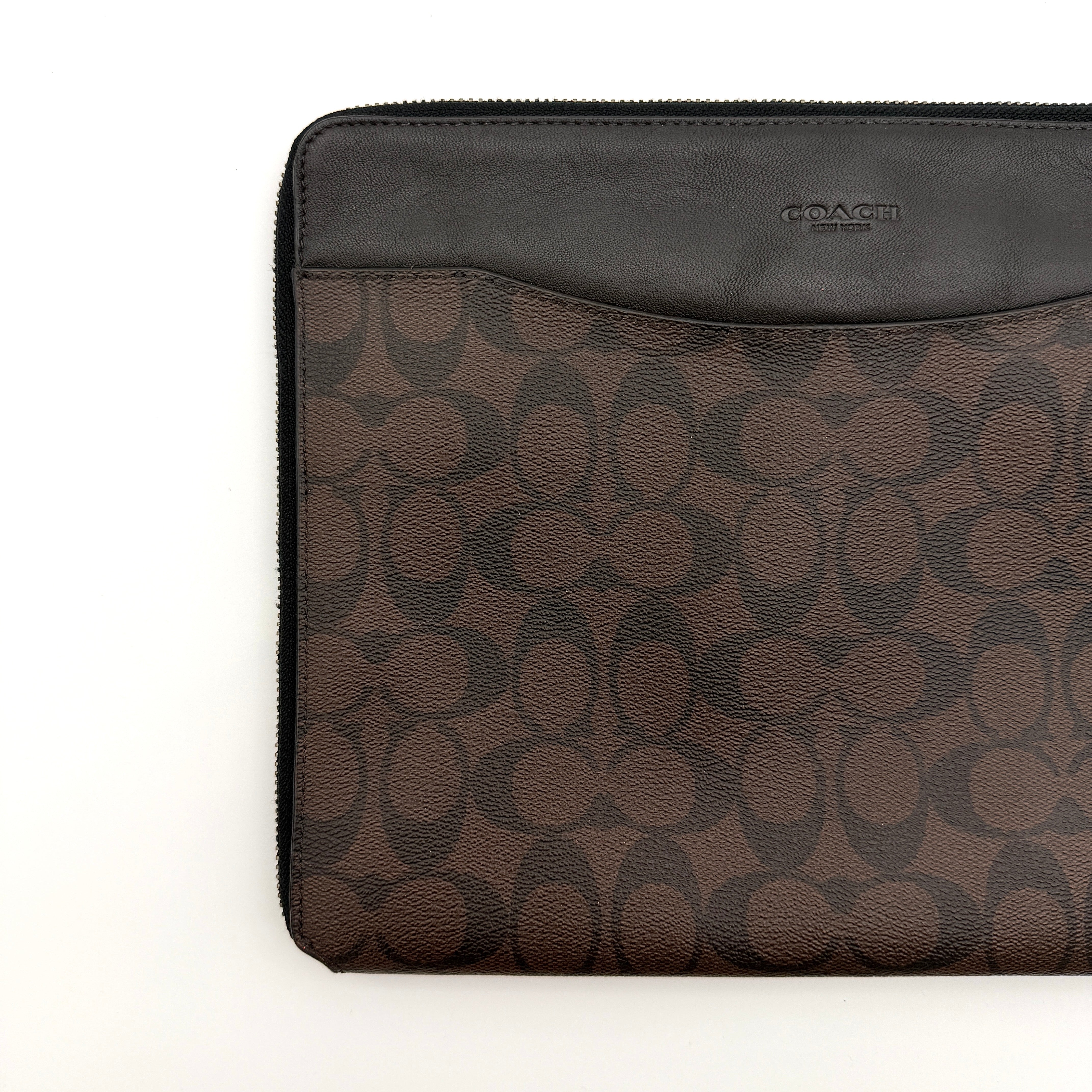 Coach Signature Zip Portfolio Brown/Black