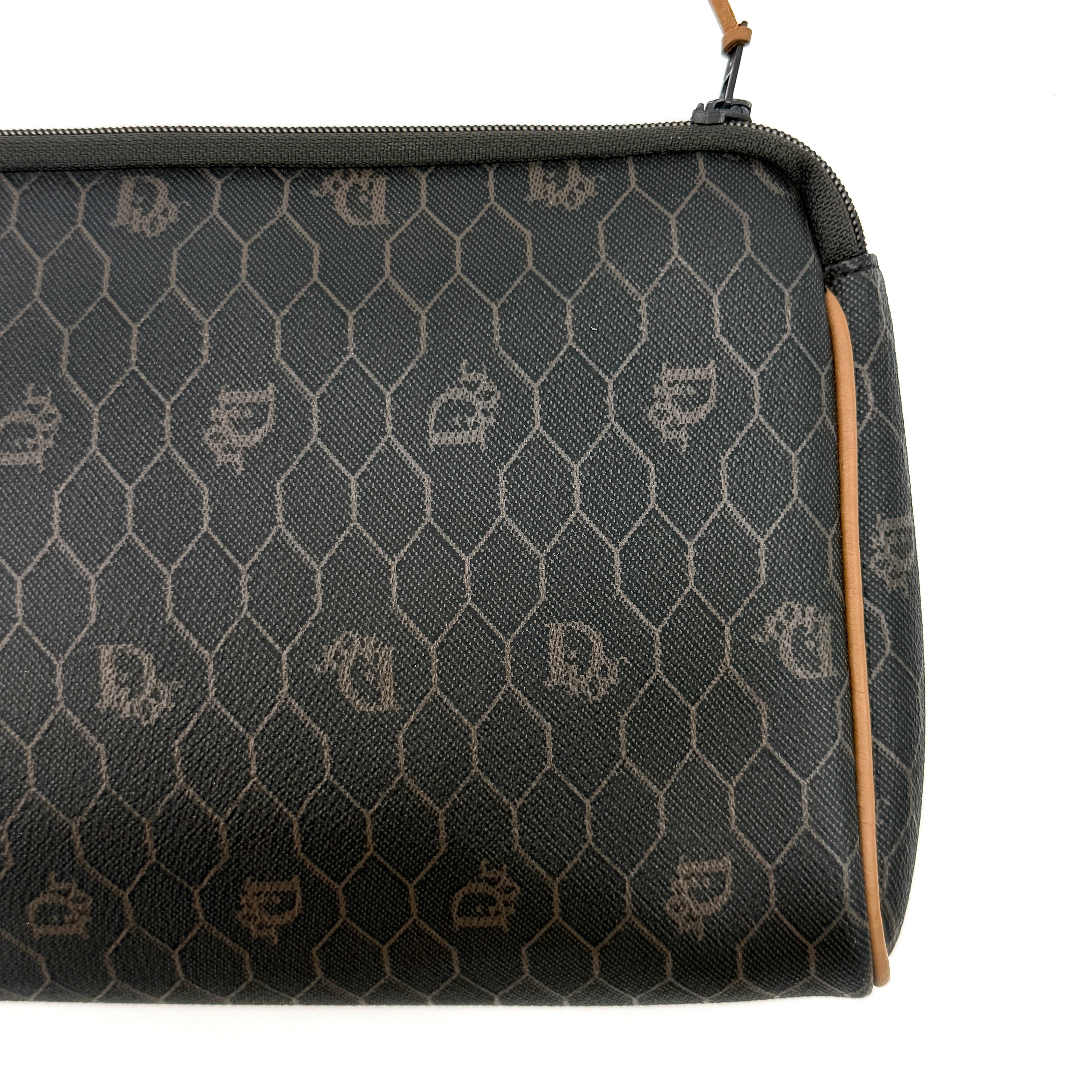 Dior Honeycomb Canvas Clutch Bag Brown/Black