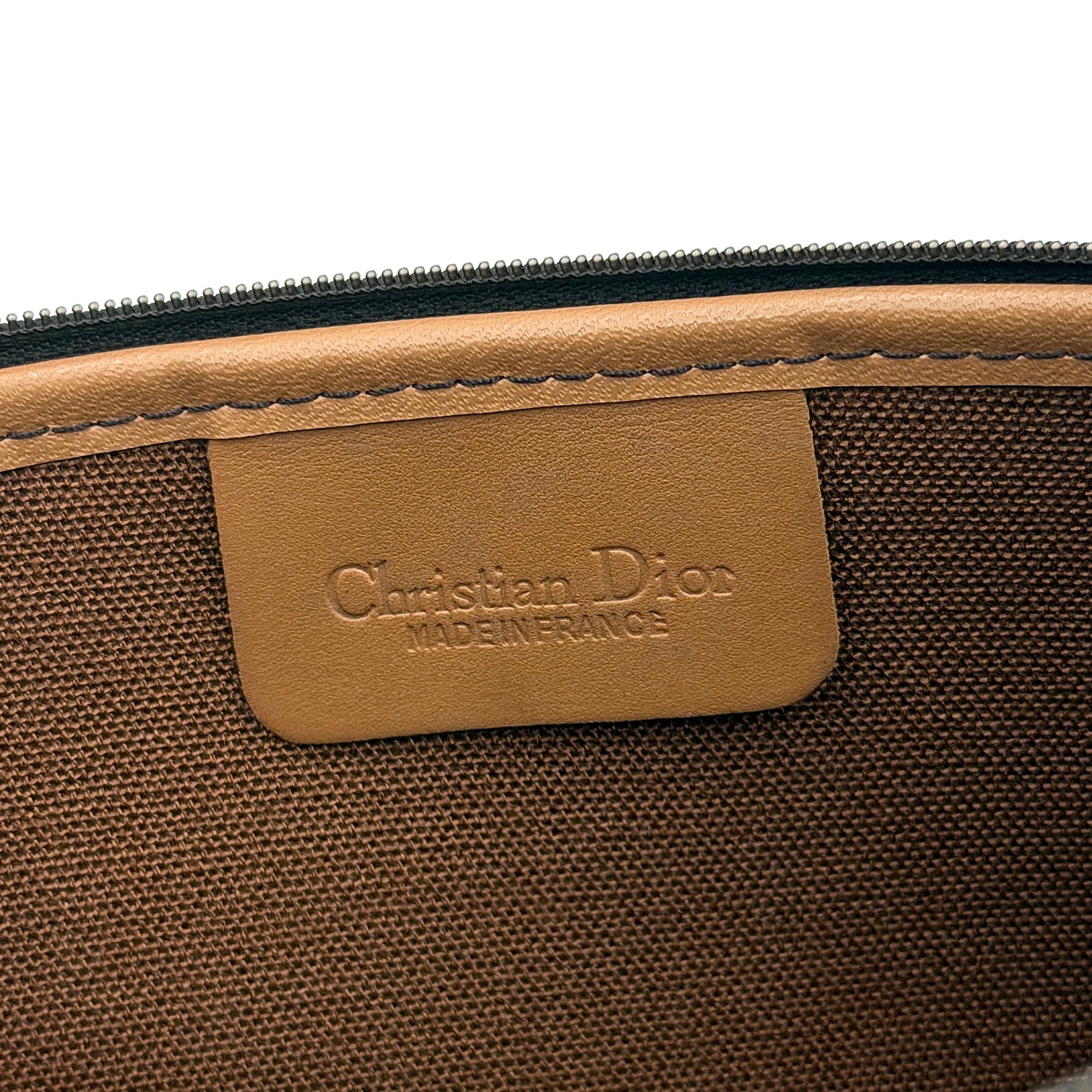 Dior Honeycomb Canvas Clutch Bag Brown/Black
