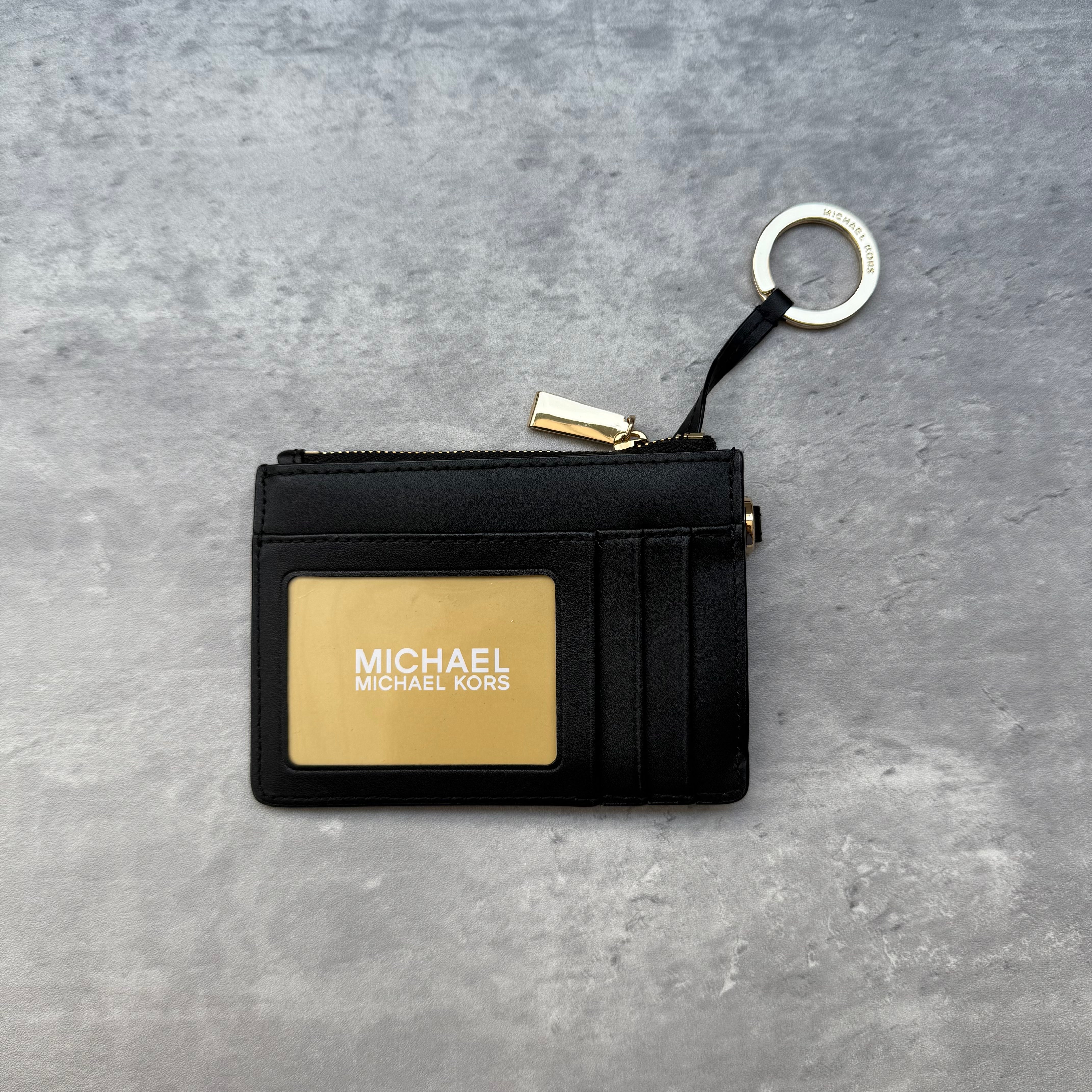Michael Kors Monogram Key Cardholder Black