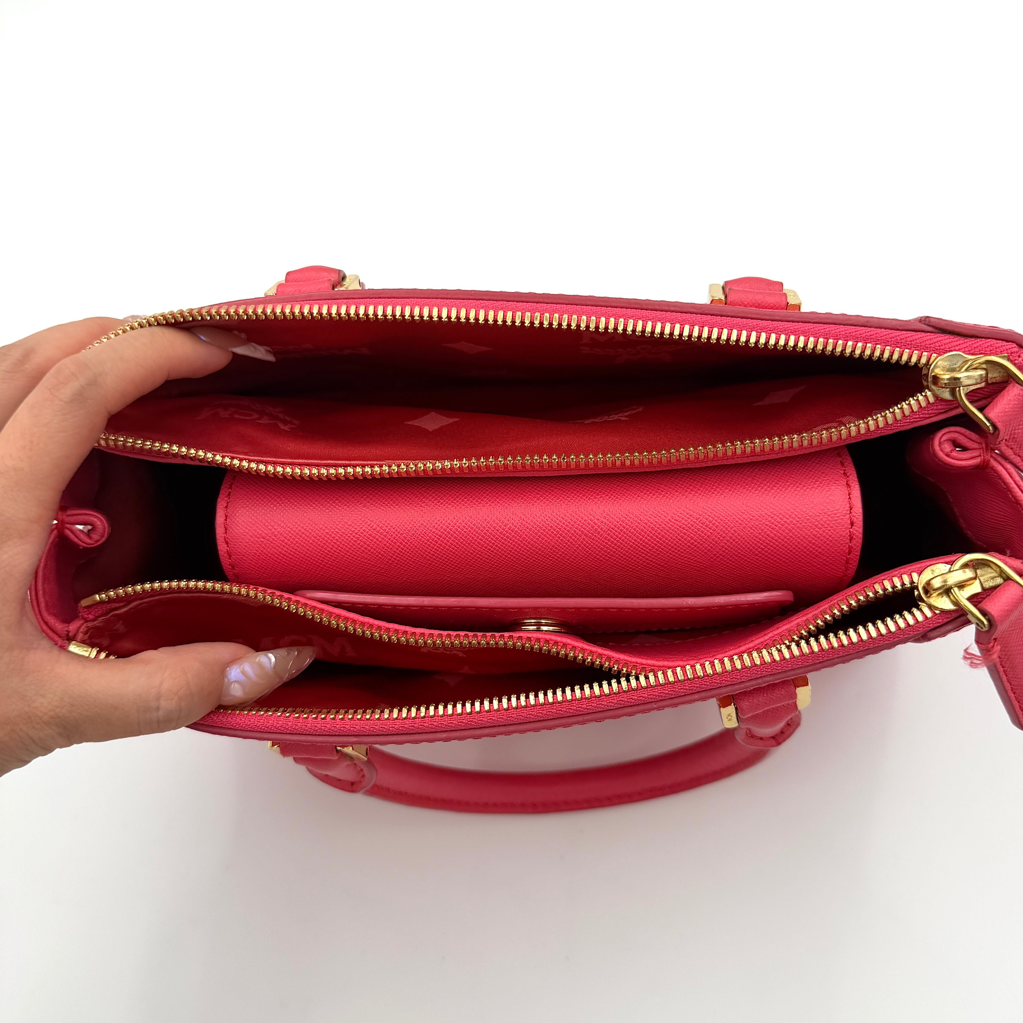 MCM 2Way Nuovo Handbag Pink