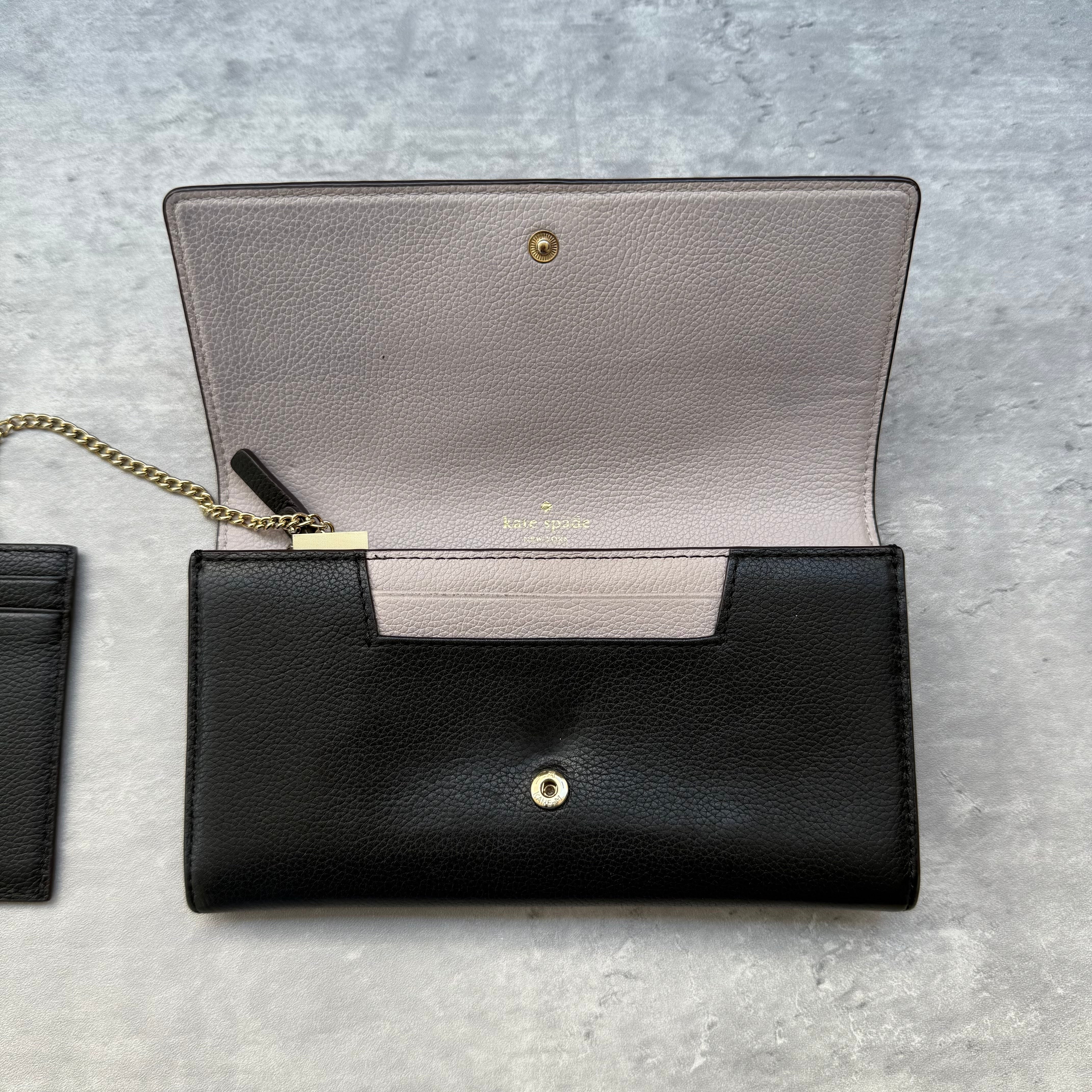 Kate Spade Staci Colorblock Long Wallet with Chain Cardholder Light Purple