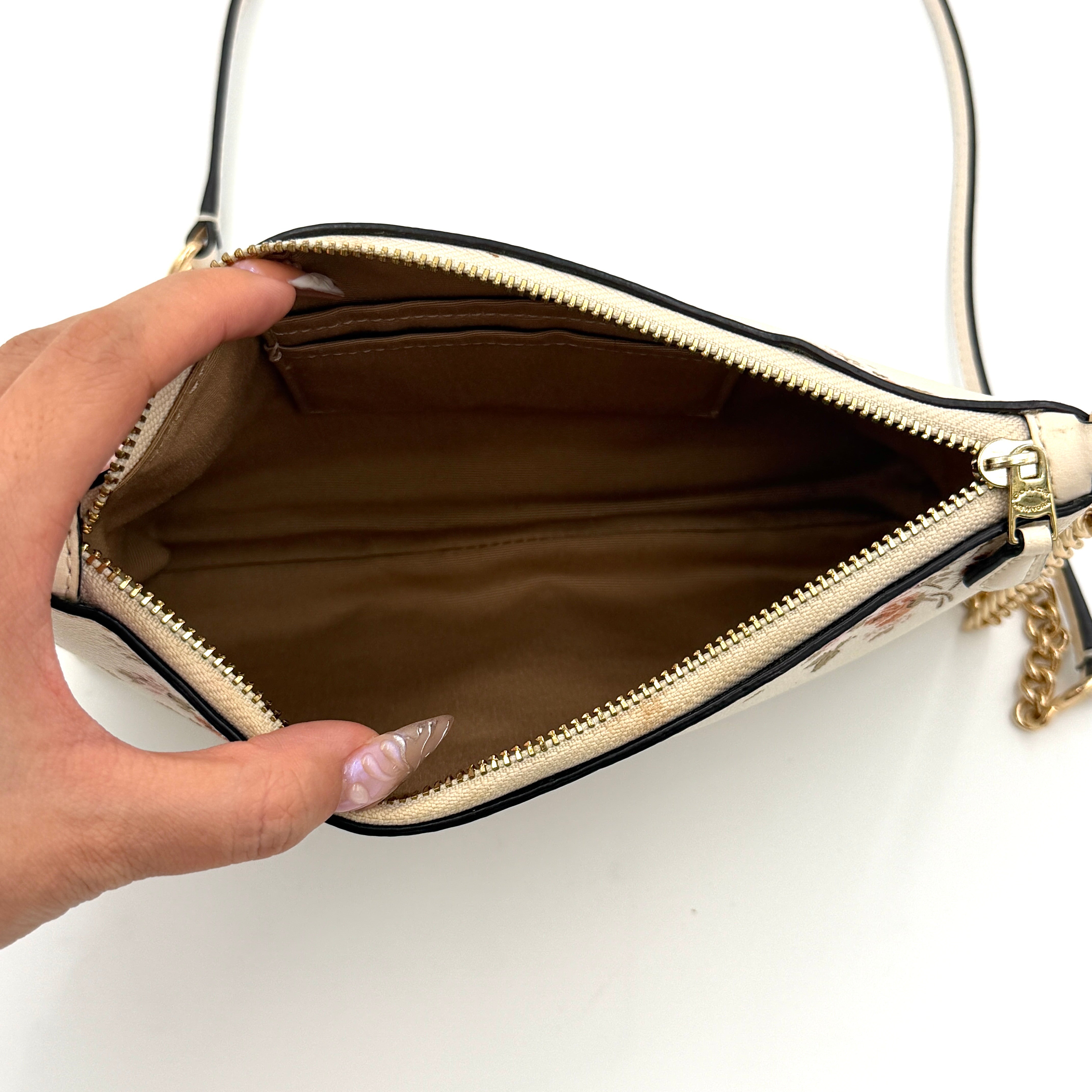 Coach Floral Crossbody Bag Cream