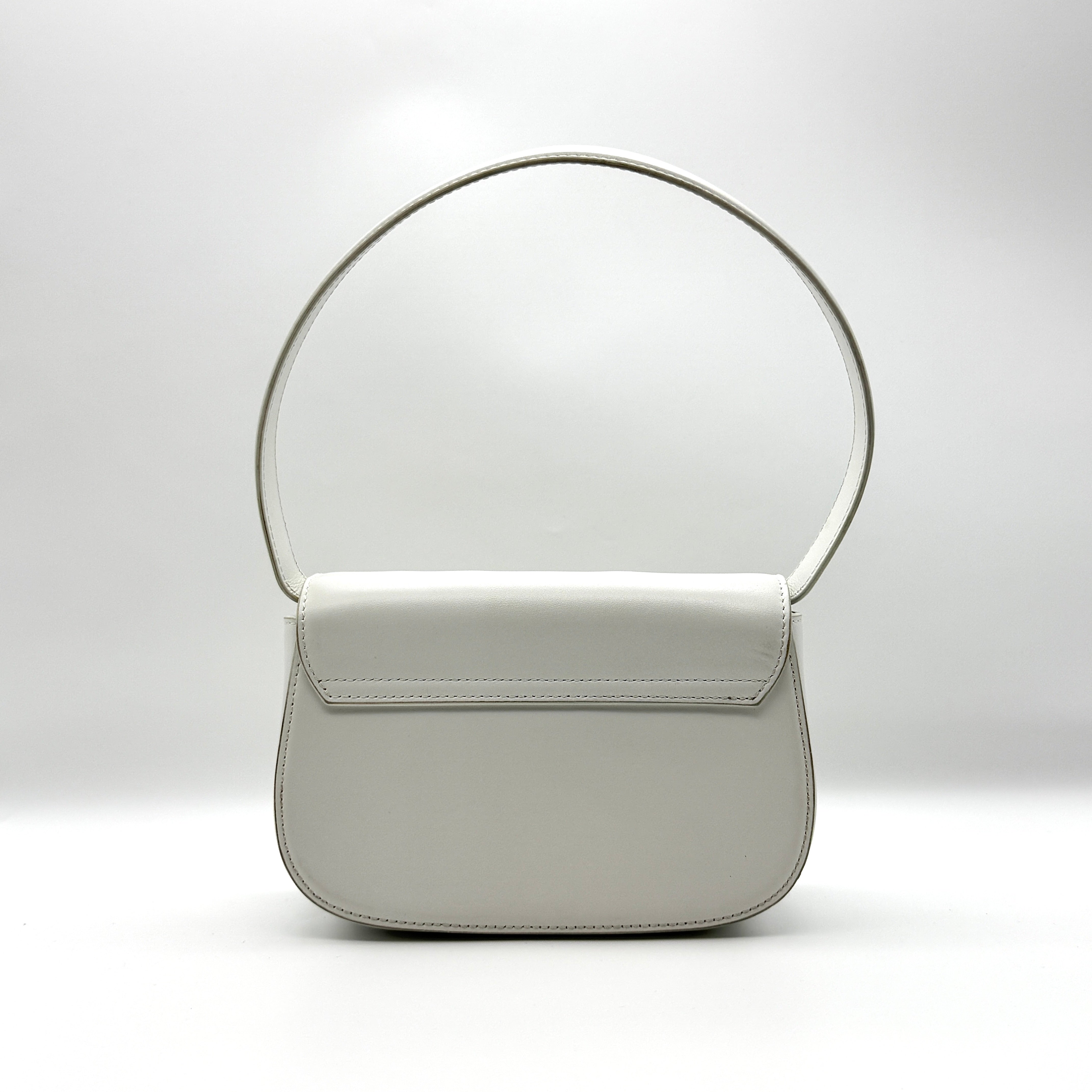 Diesel 1DR Plaque Shoulder Bag White