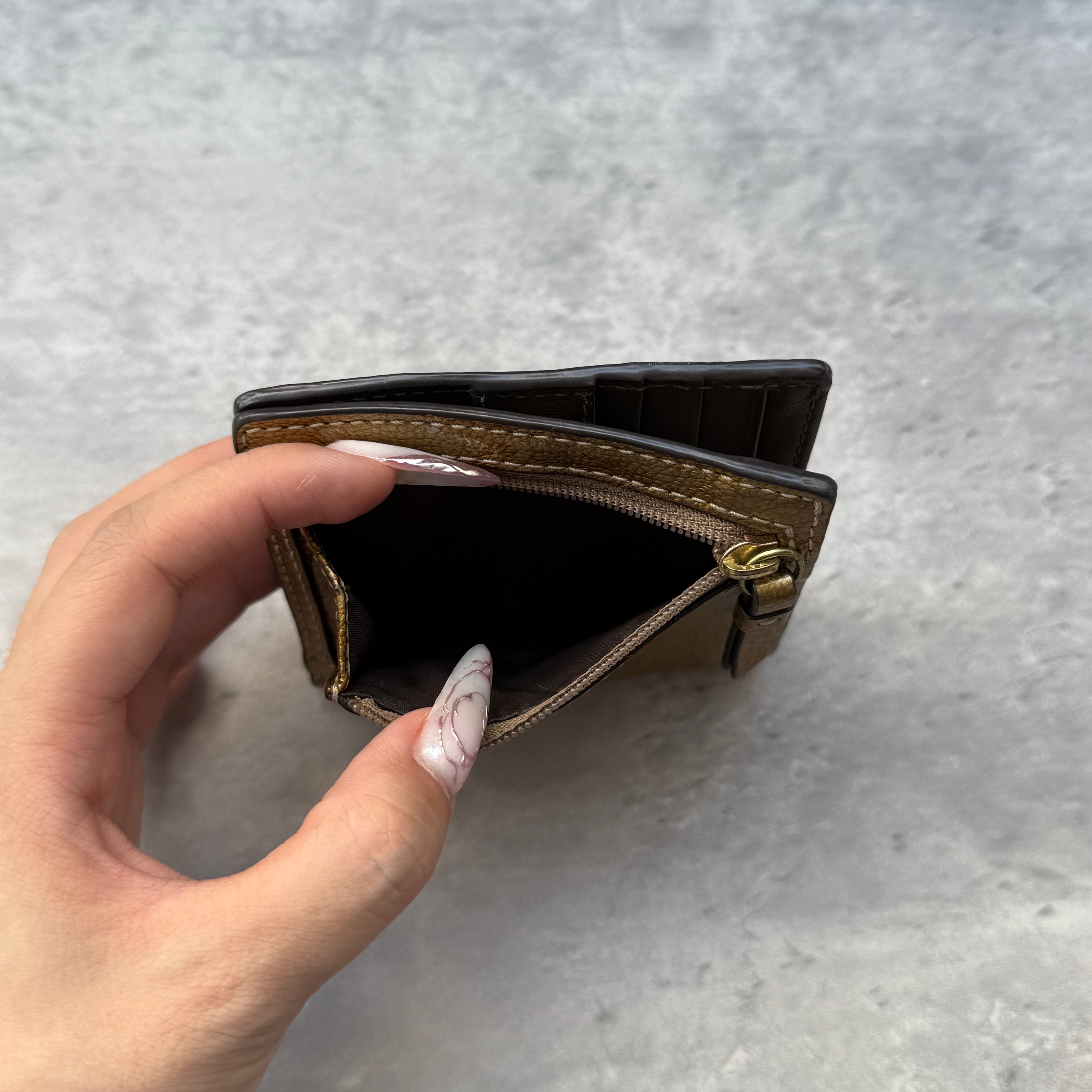 Coach Gold Metallic Small Wallet