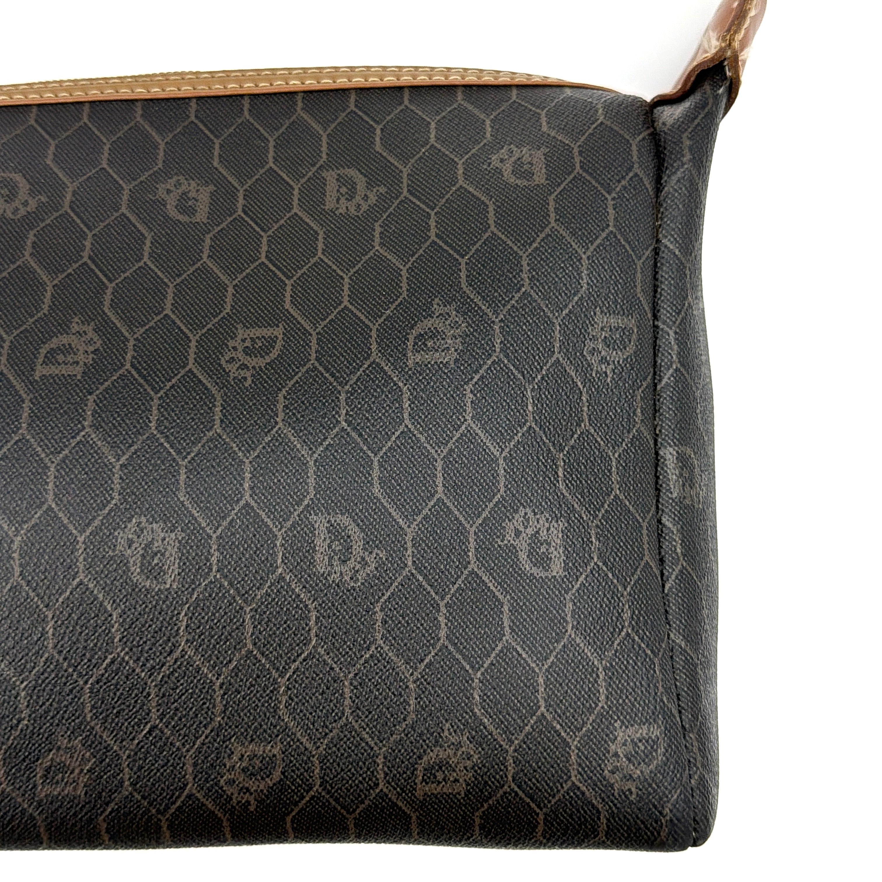 Dior Honeycomb Canvas Crossbody Bag Brown/Black