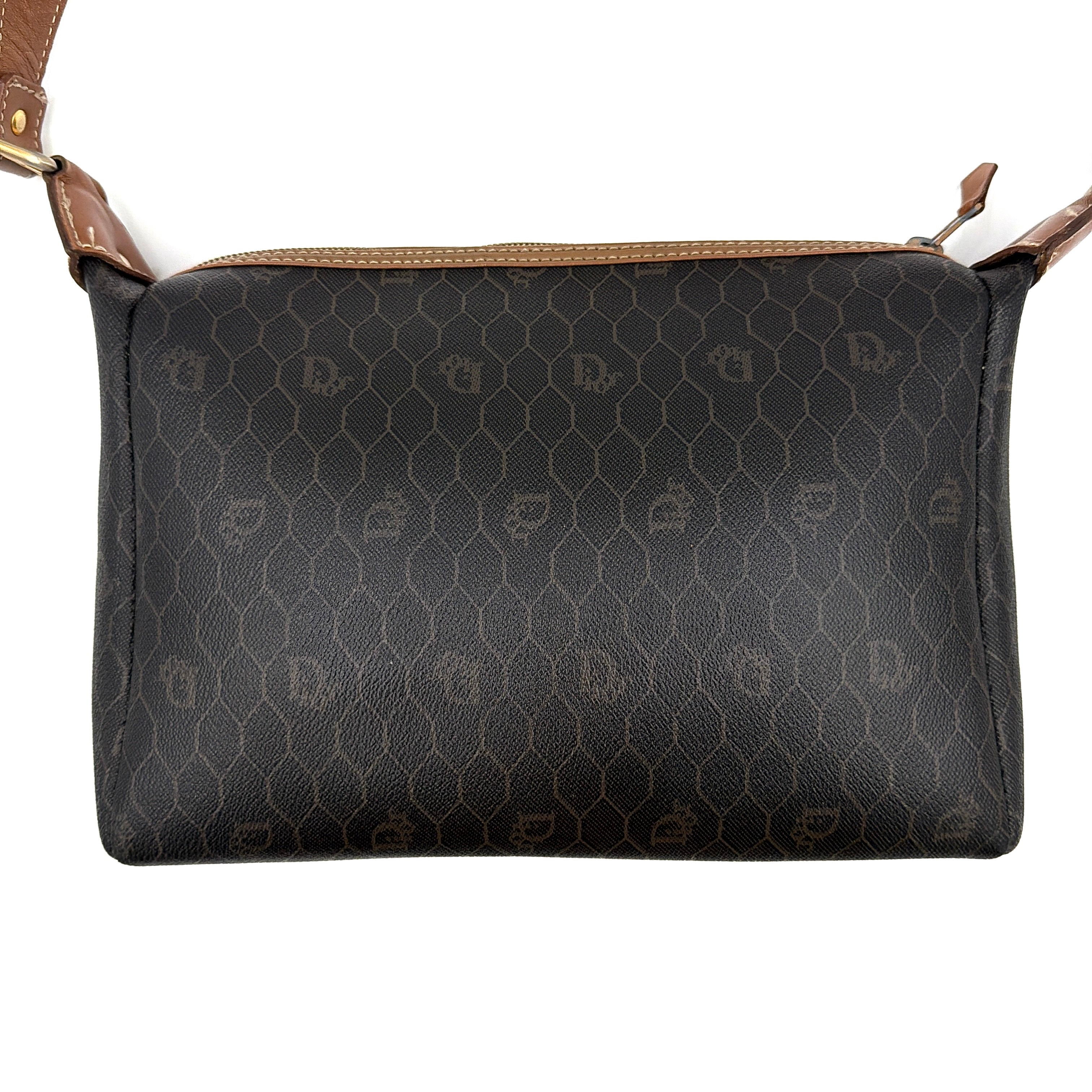 Dior Honeycomb Canvas Crossbody Bag Brown/Black