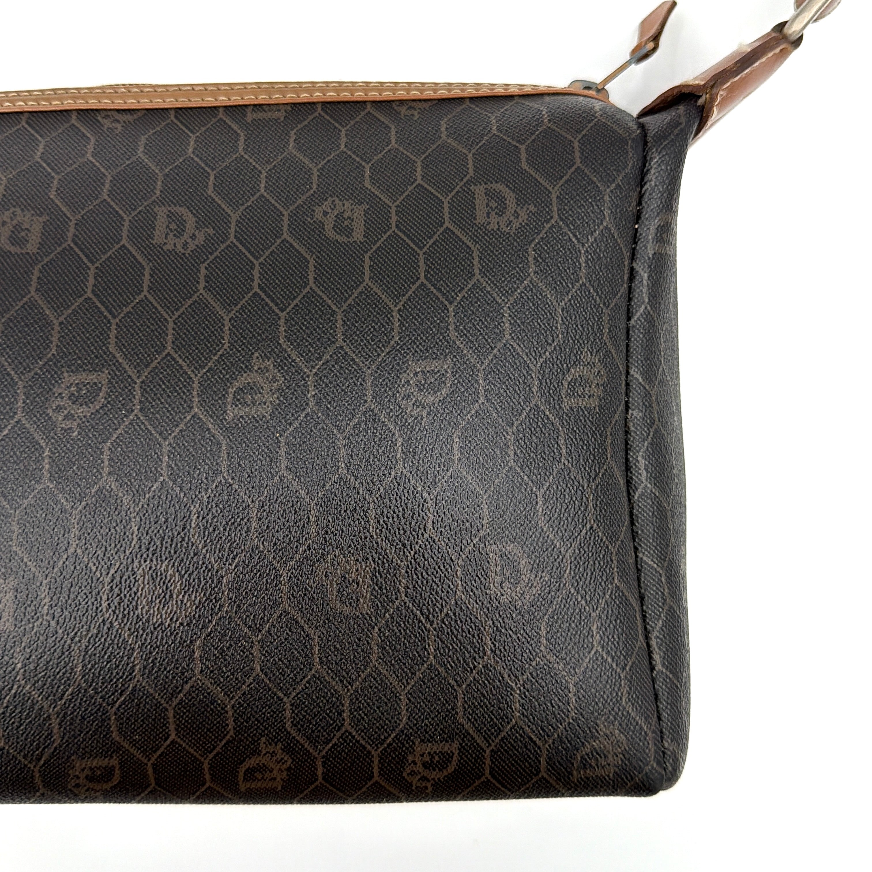 Dior Honeycomb Canvas Crossbody Bag Brown/Black