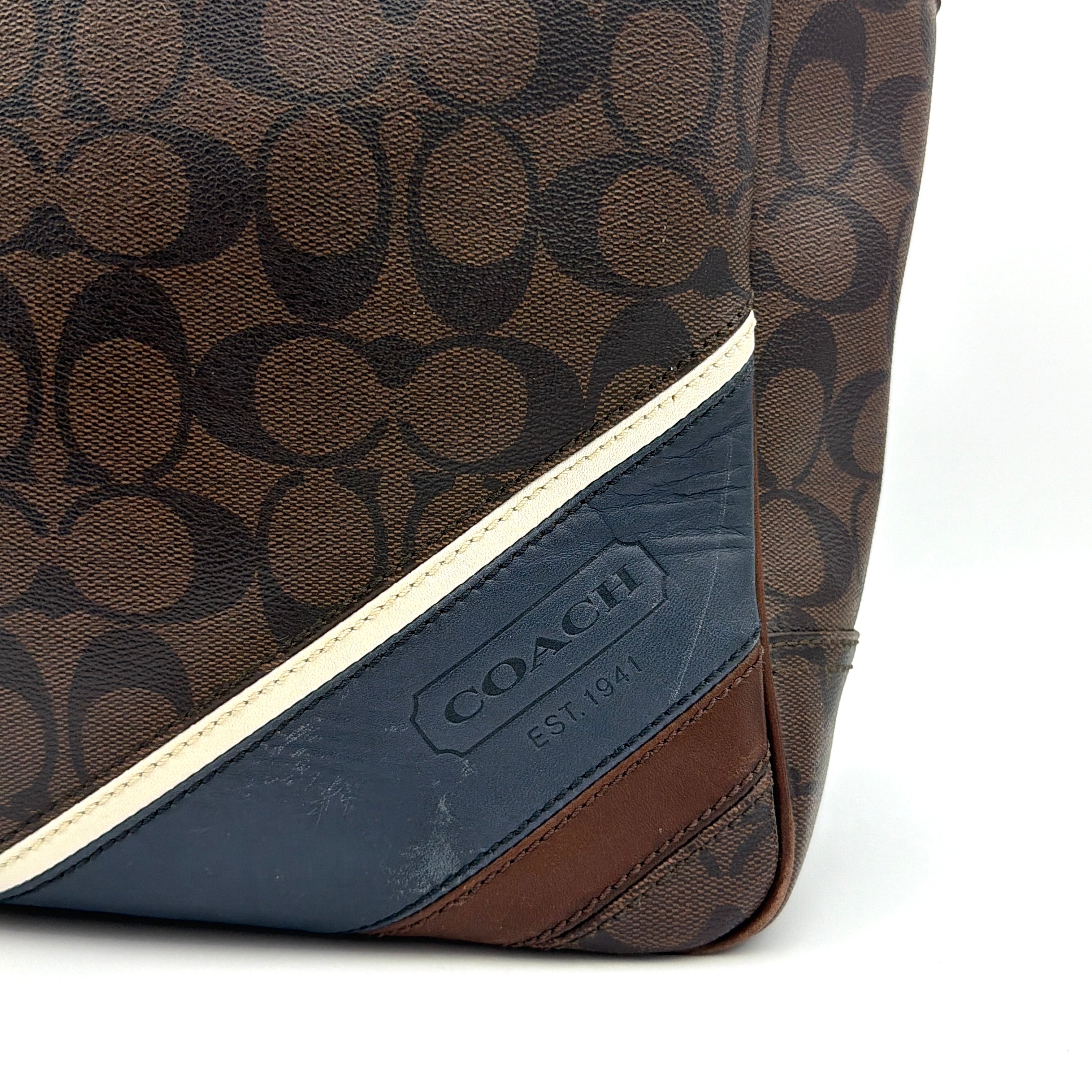 Coach Signature Heritage PVC Tote Bag Brown