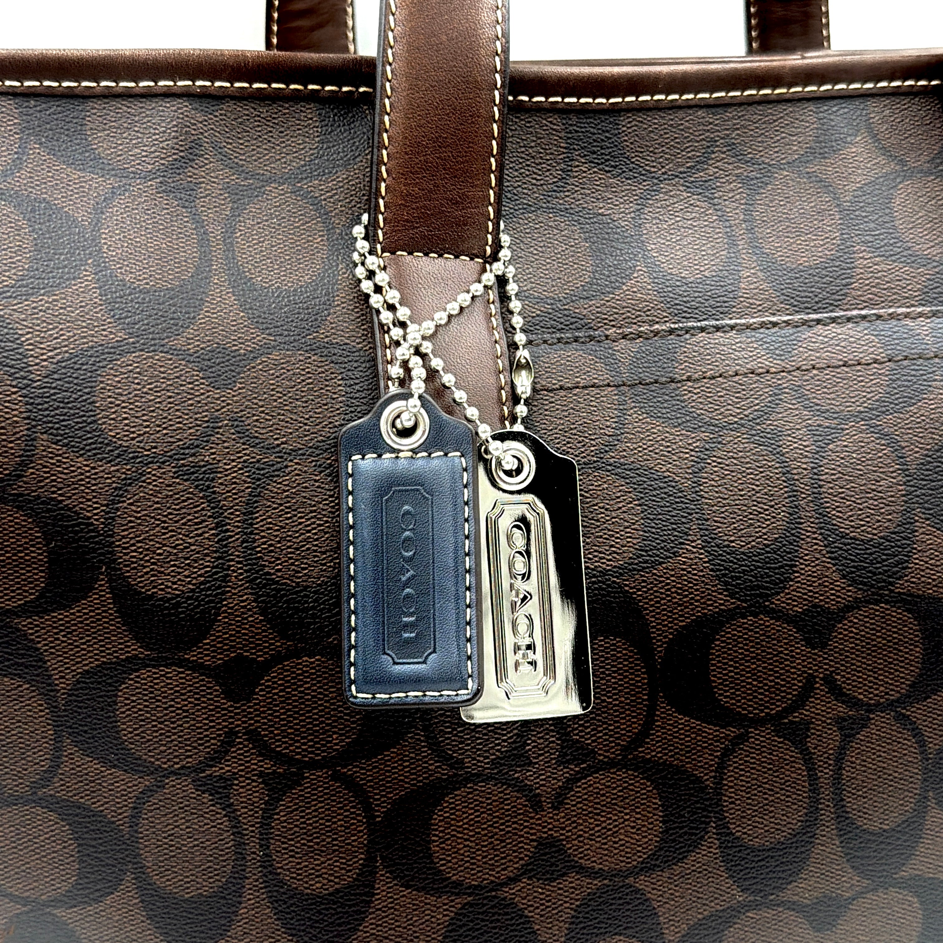 Coach Signature Heritage PVC Tote Bag Brown