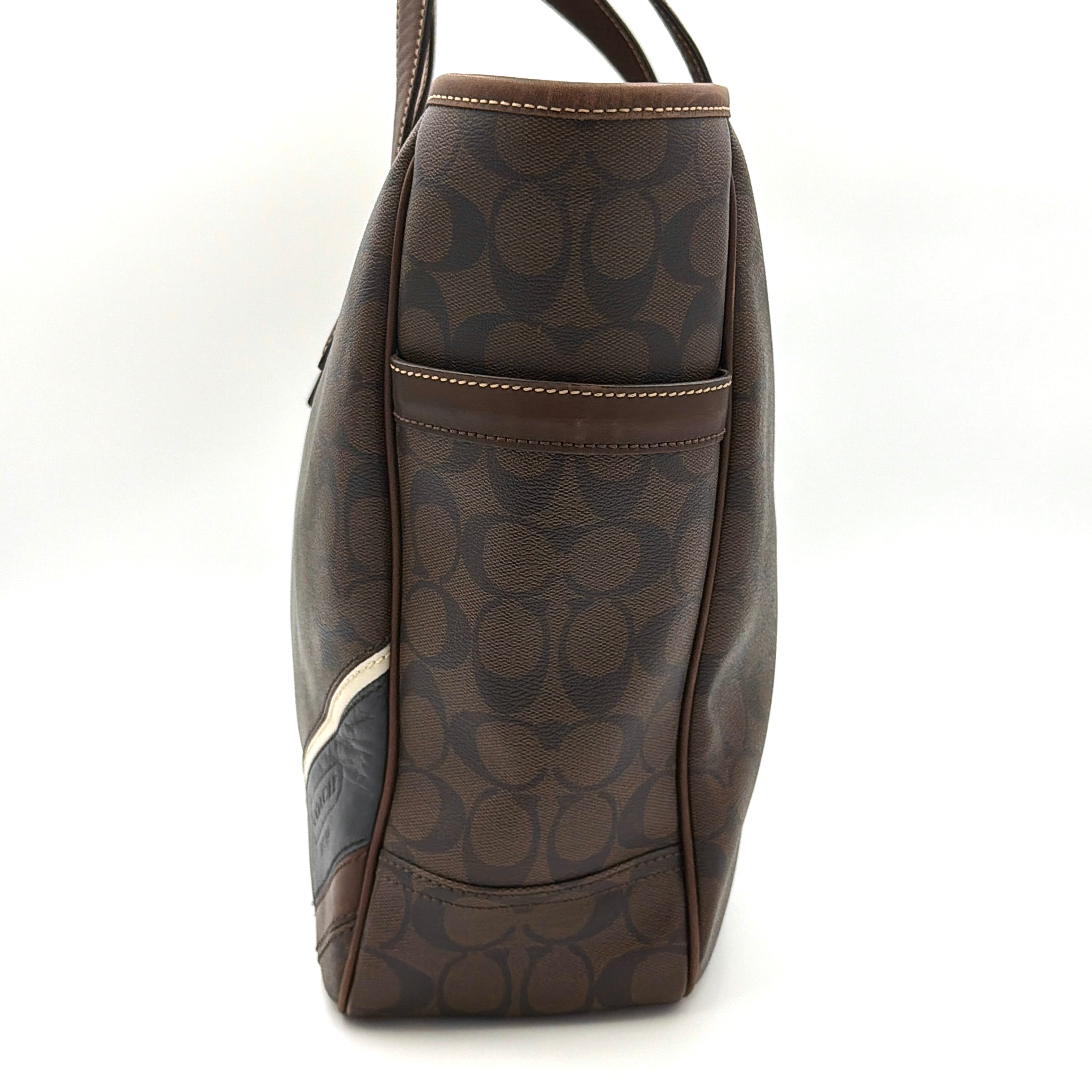 Coach Signature Heritage PVC Tote Bag Brown