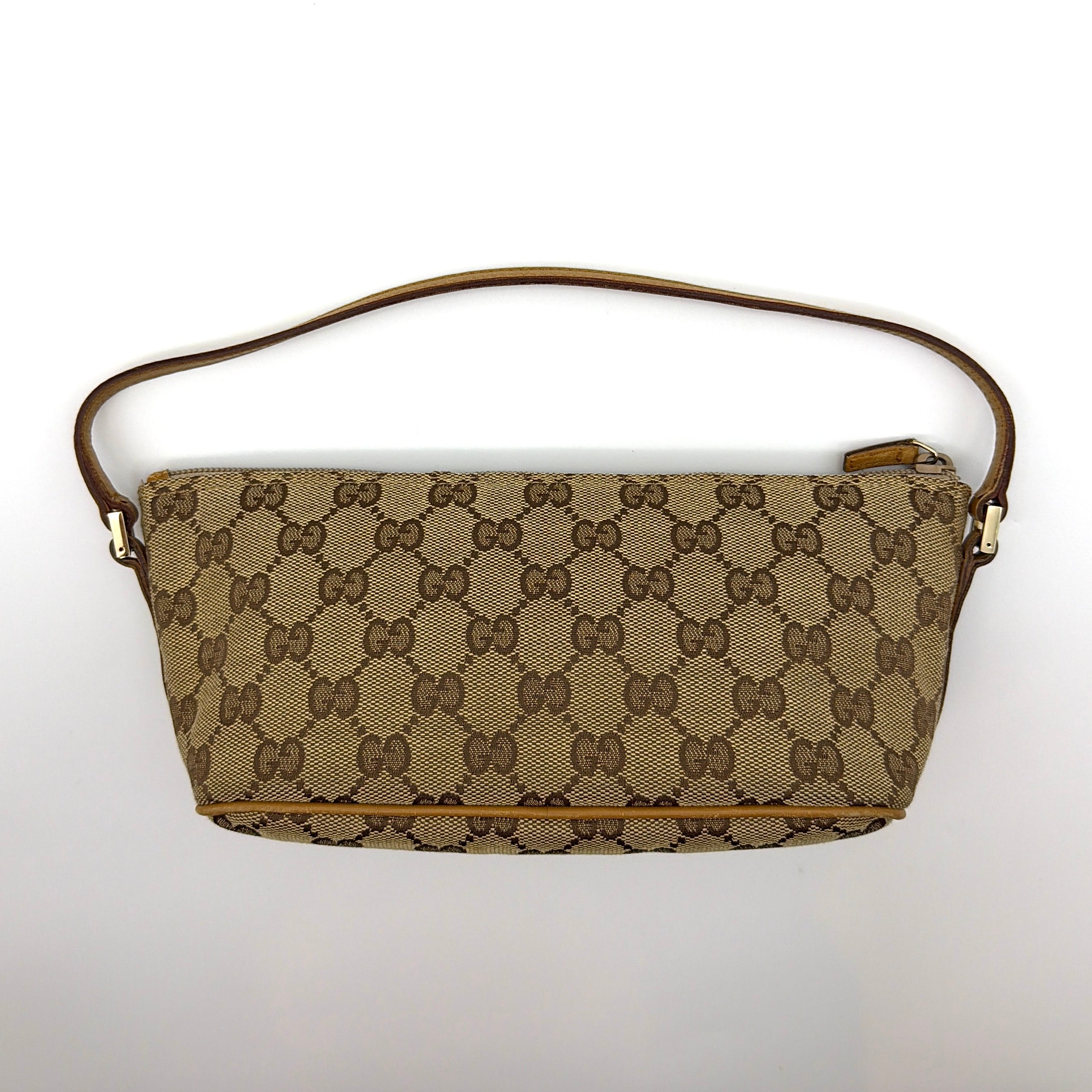 Gucci GG Monogram Pochette Boat Shoulder Bag Beige