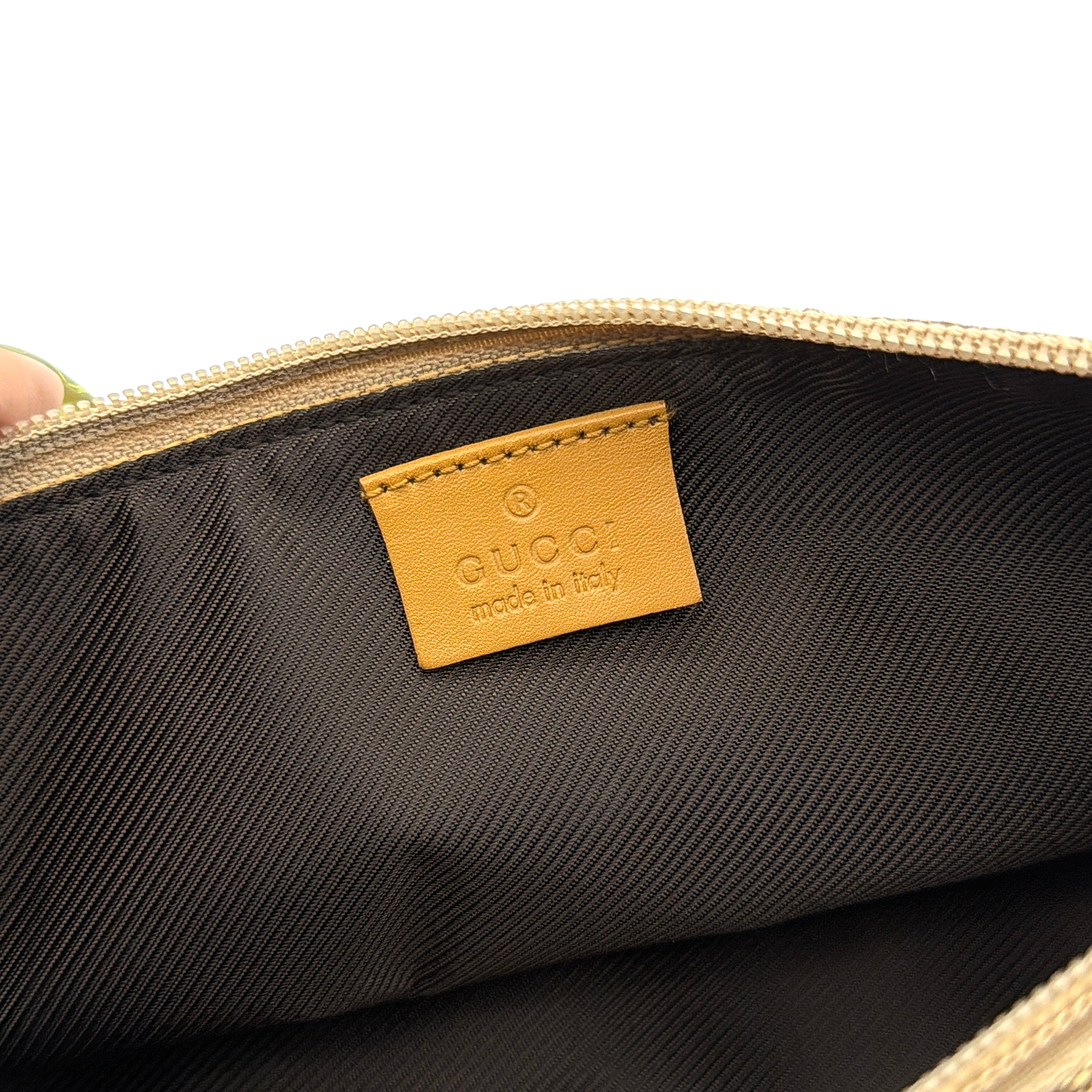 Gucci GG Monogram Pochette Boat Shoulder Bag Beige