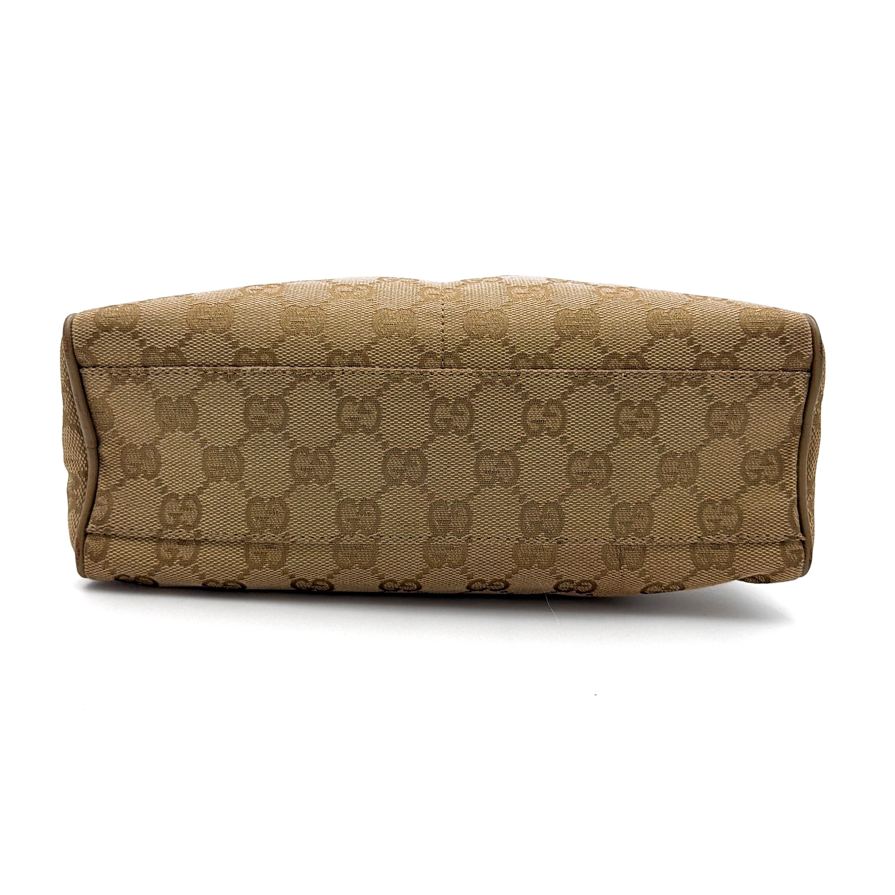 Gucci GG Monogram Half Moon Pochette Shoulder Bag Beige