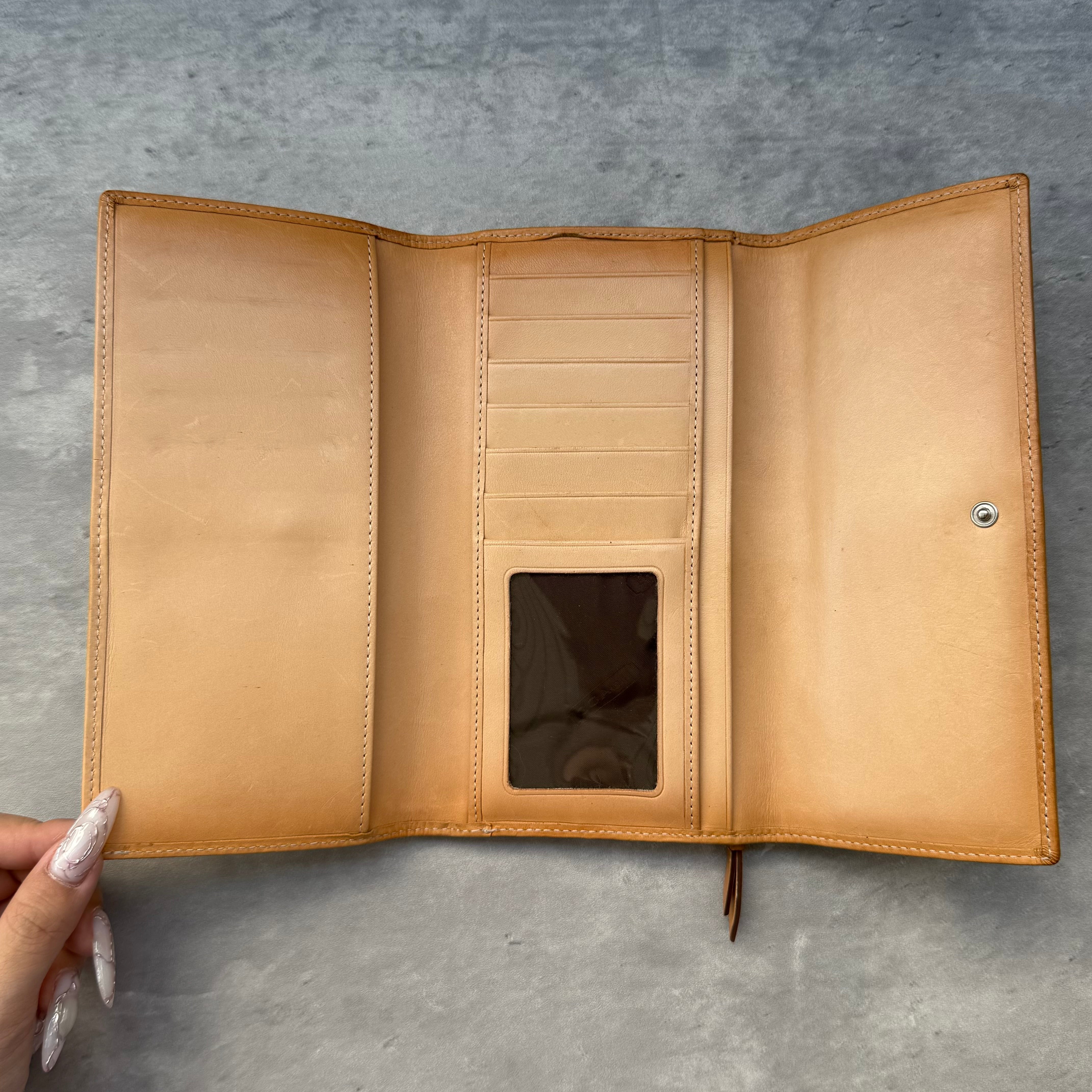 Coach Signature Jacquard Long Wallet Beige