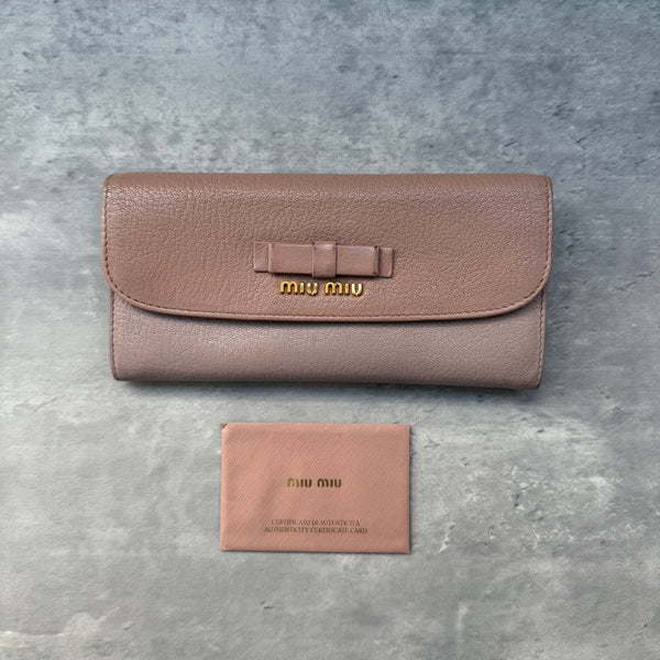 Miu Miu Bicolor Long Wallet Light Pink/Pink