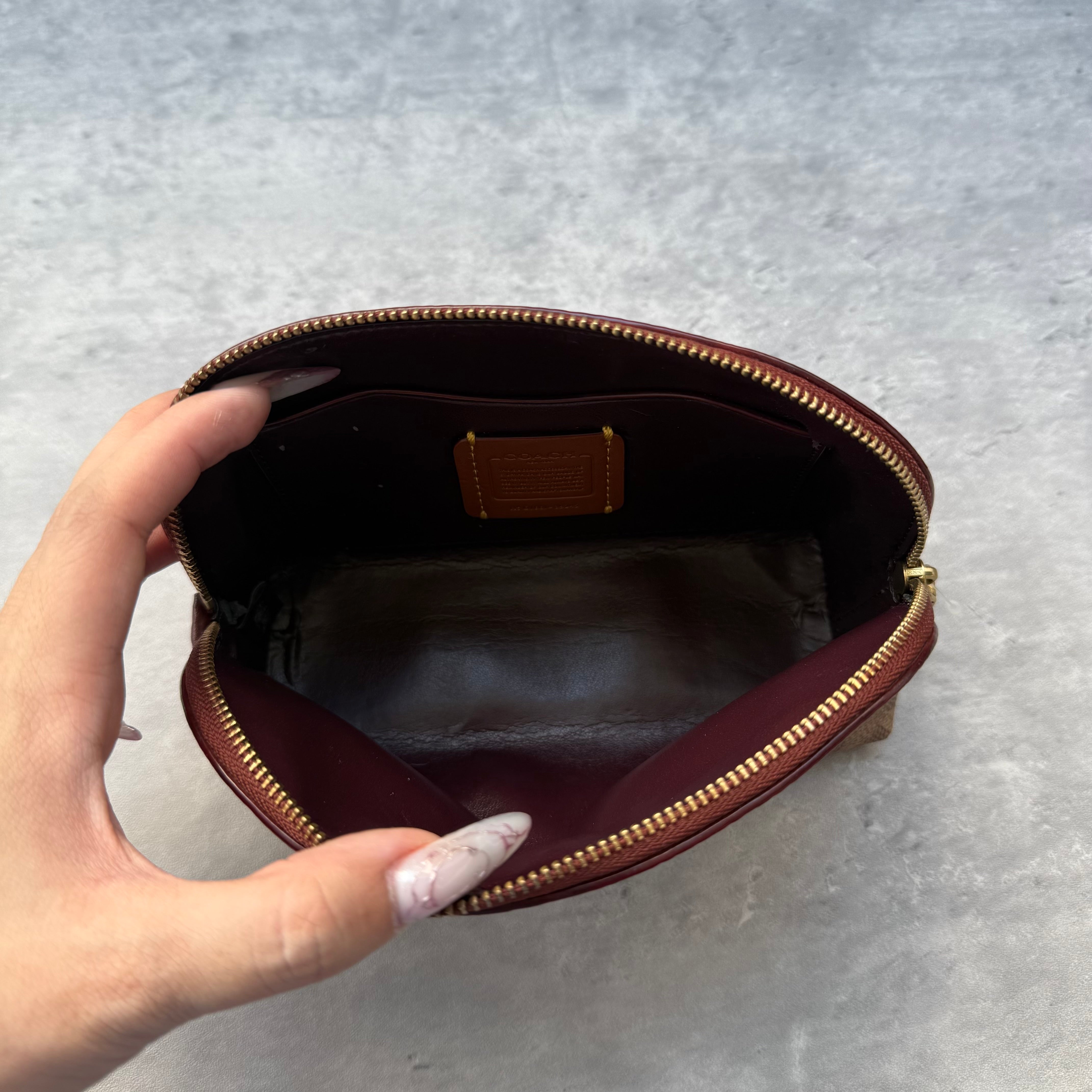 Coach Signature Canvas Cosmetic Case Beige