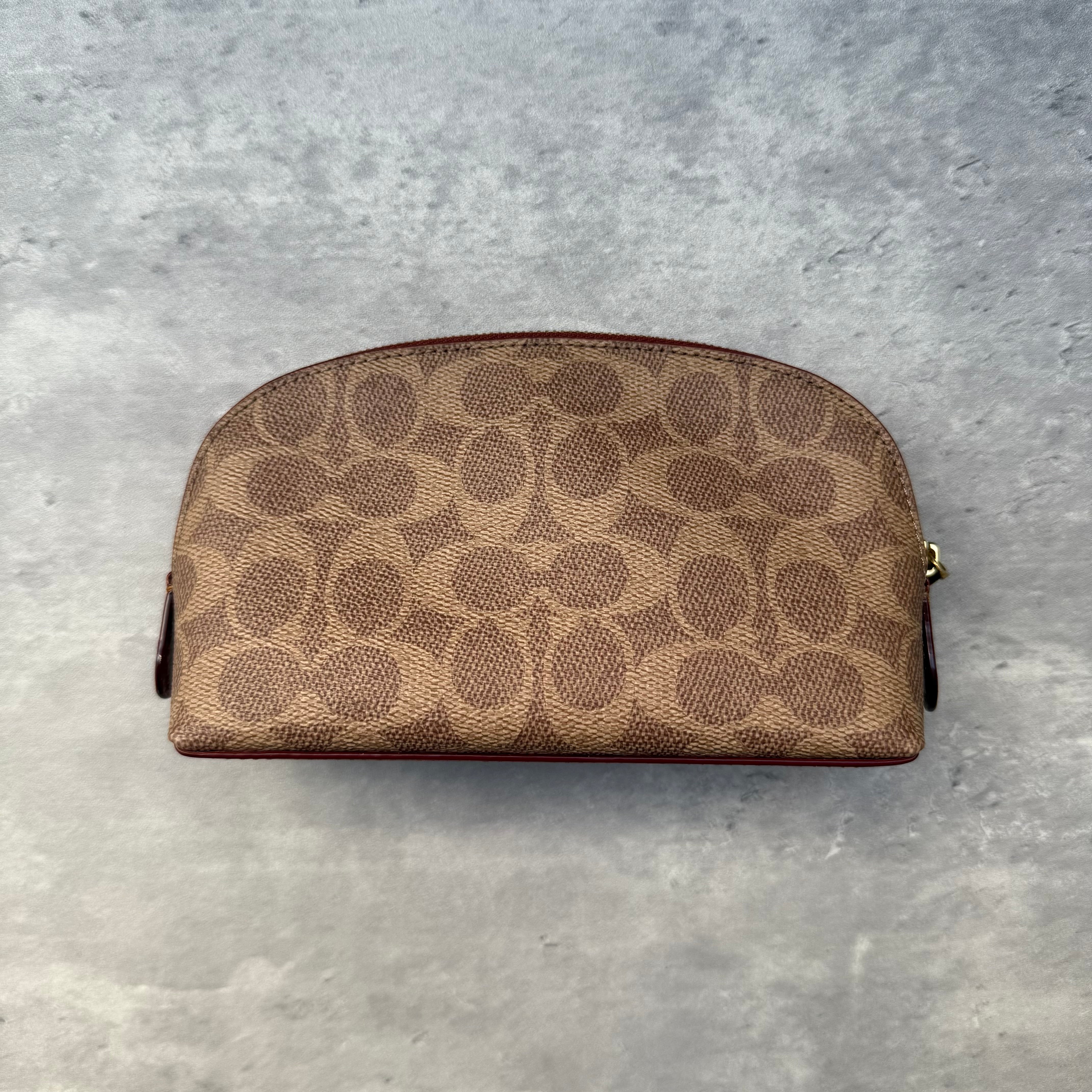 Coach Signature Canvas Cosmetic Case Beige