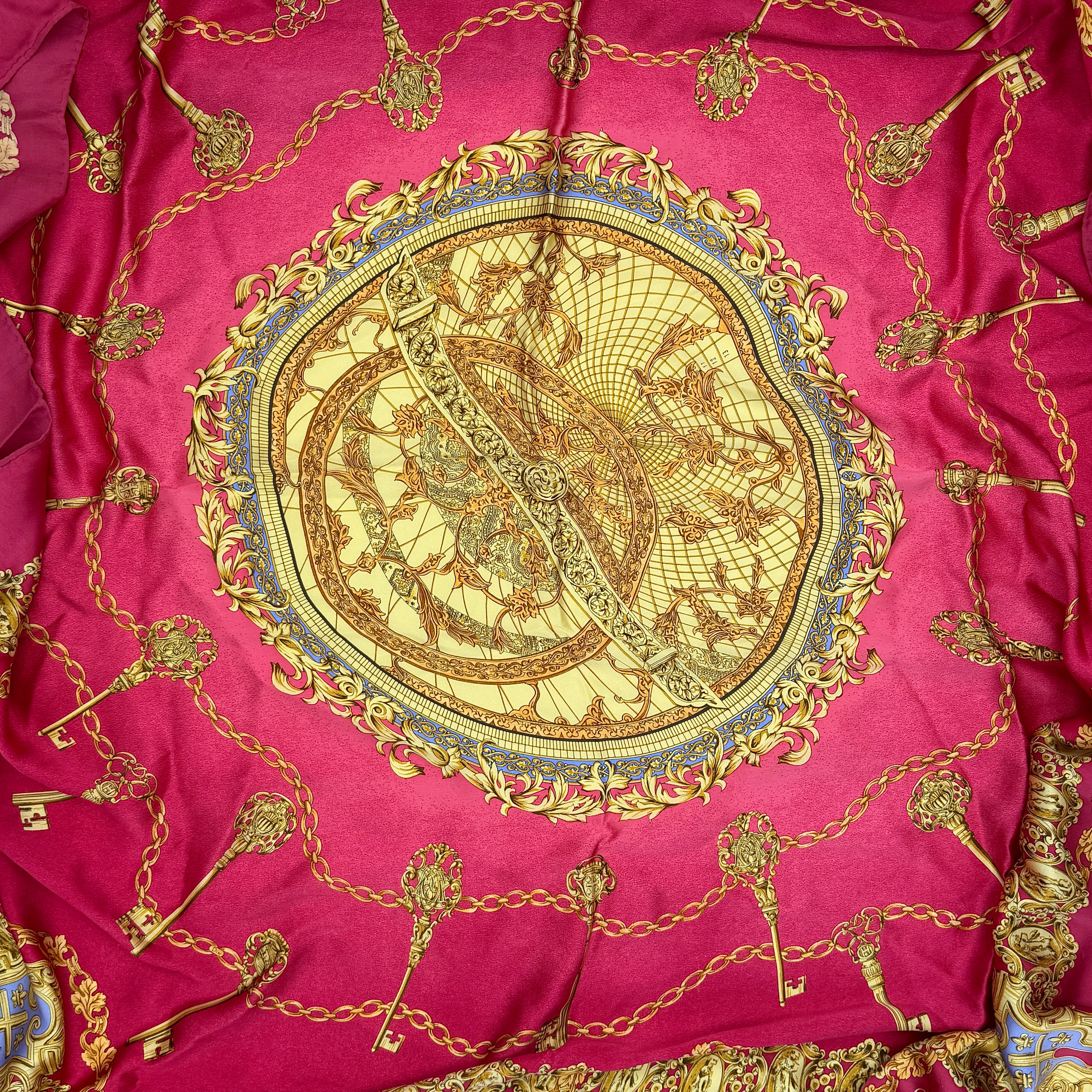Dior Chain Silk Scarf Red/Gold