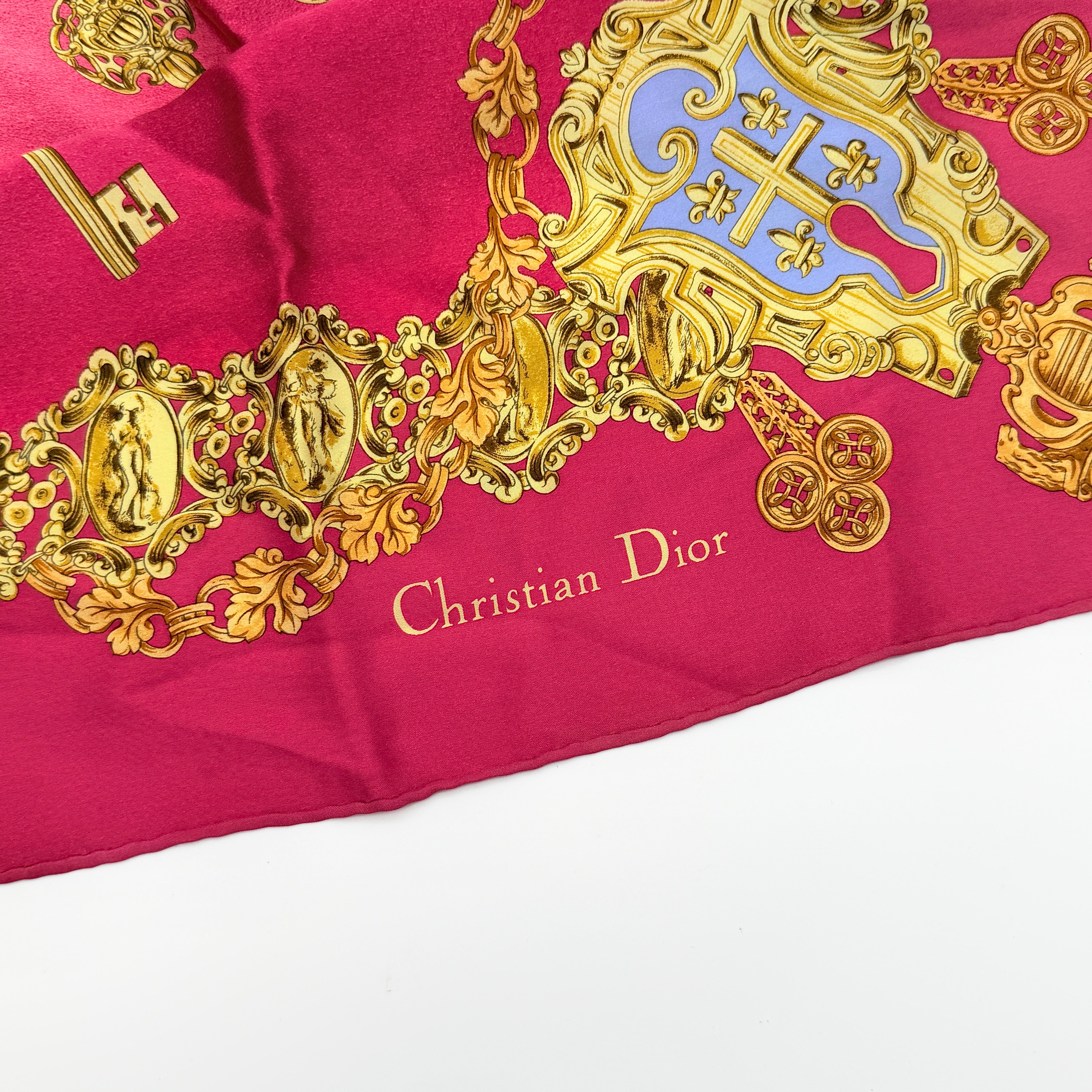 Dior Chain Silk Scarf Red/Gold