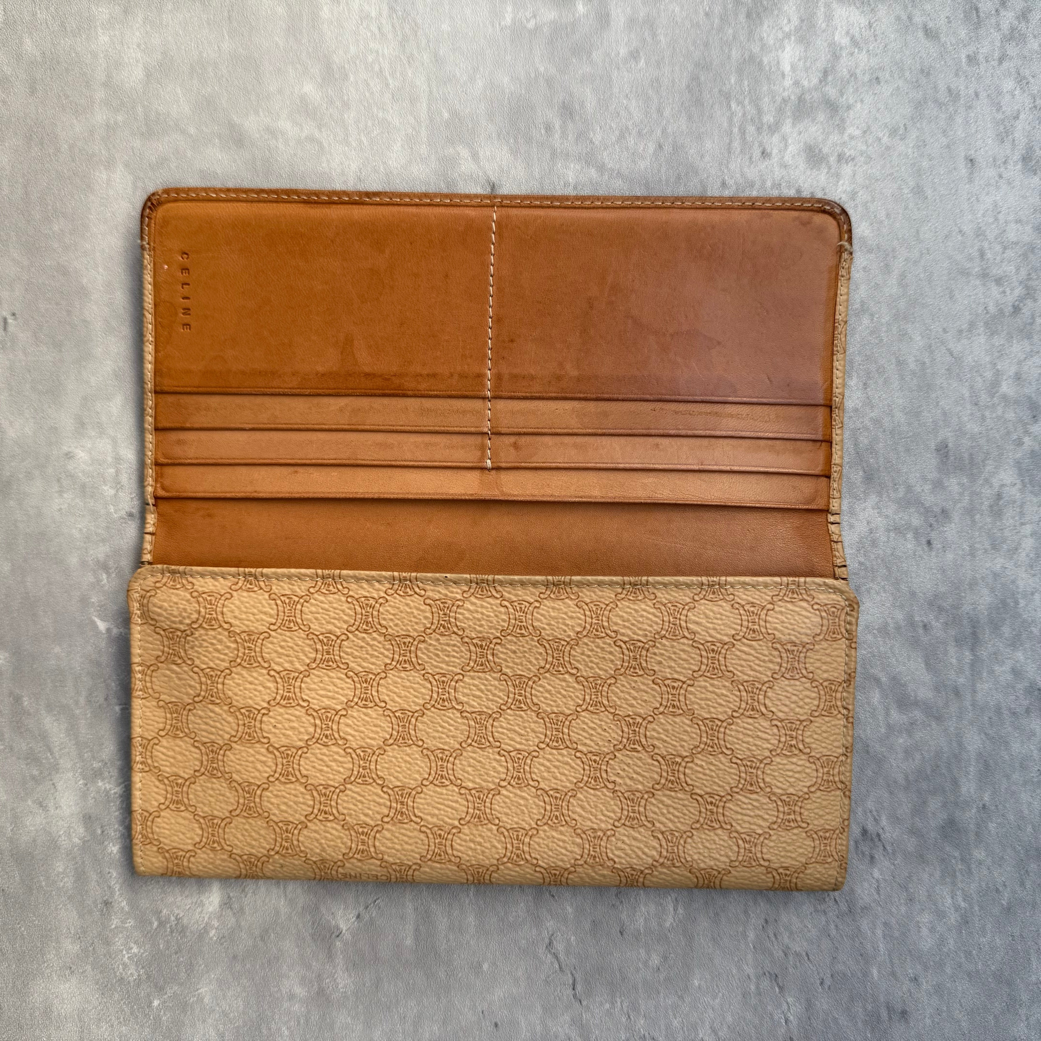 Celine Macadam Long Wallet Beige