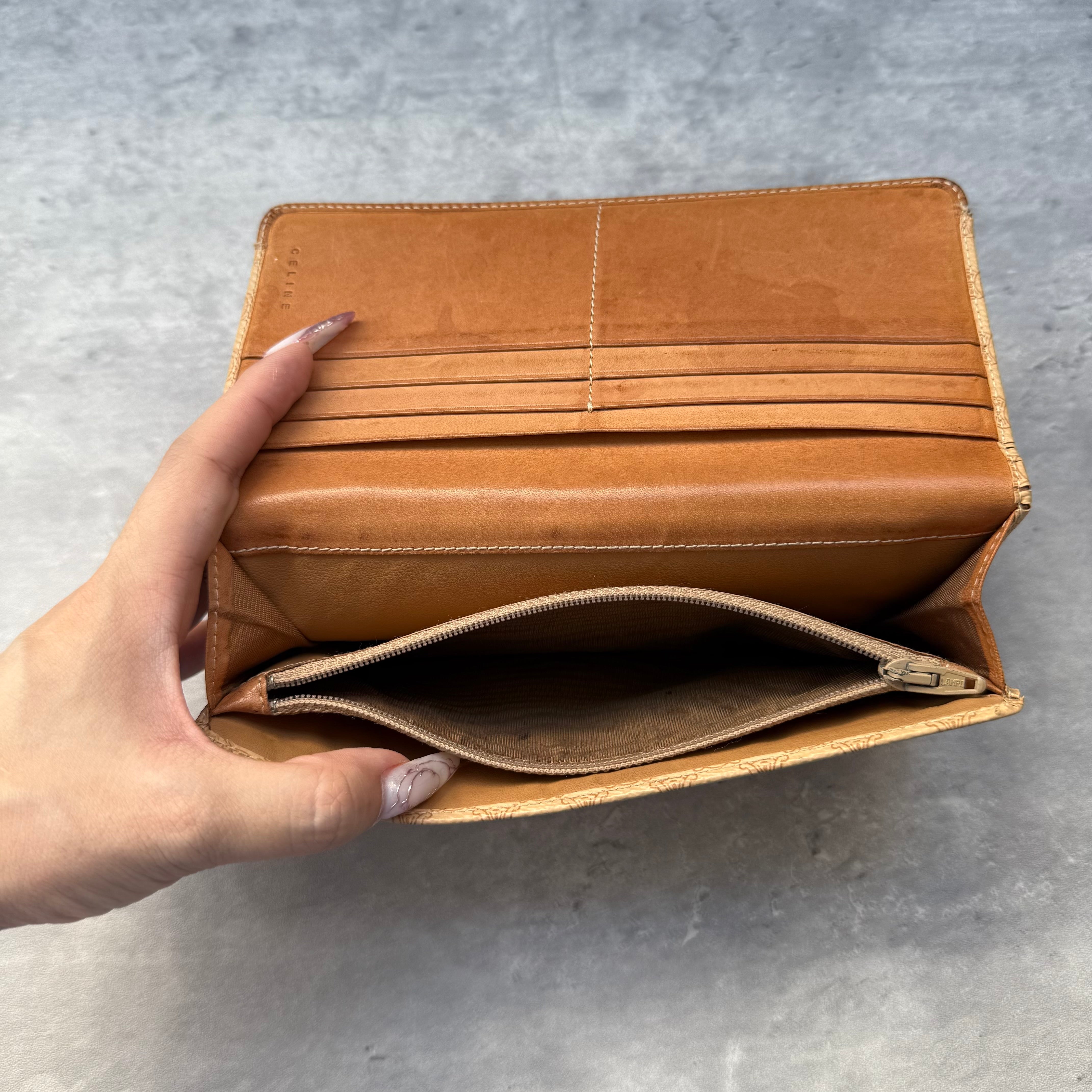 Celine Macadam Long Wallet Beige