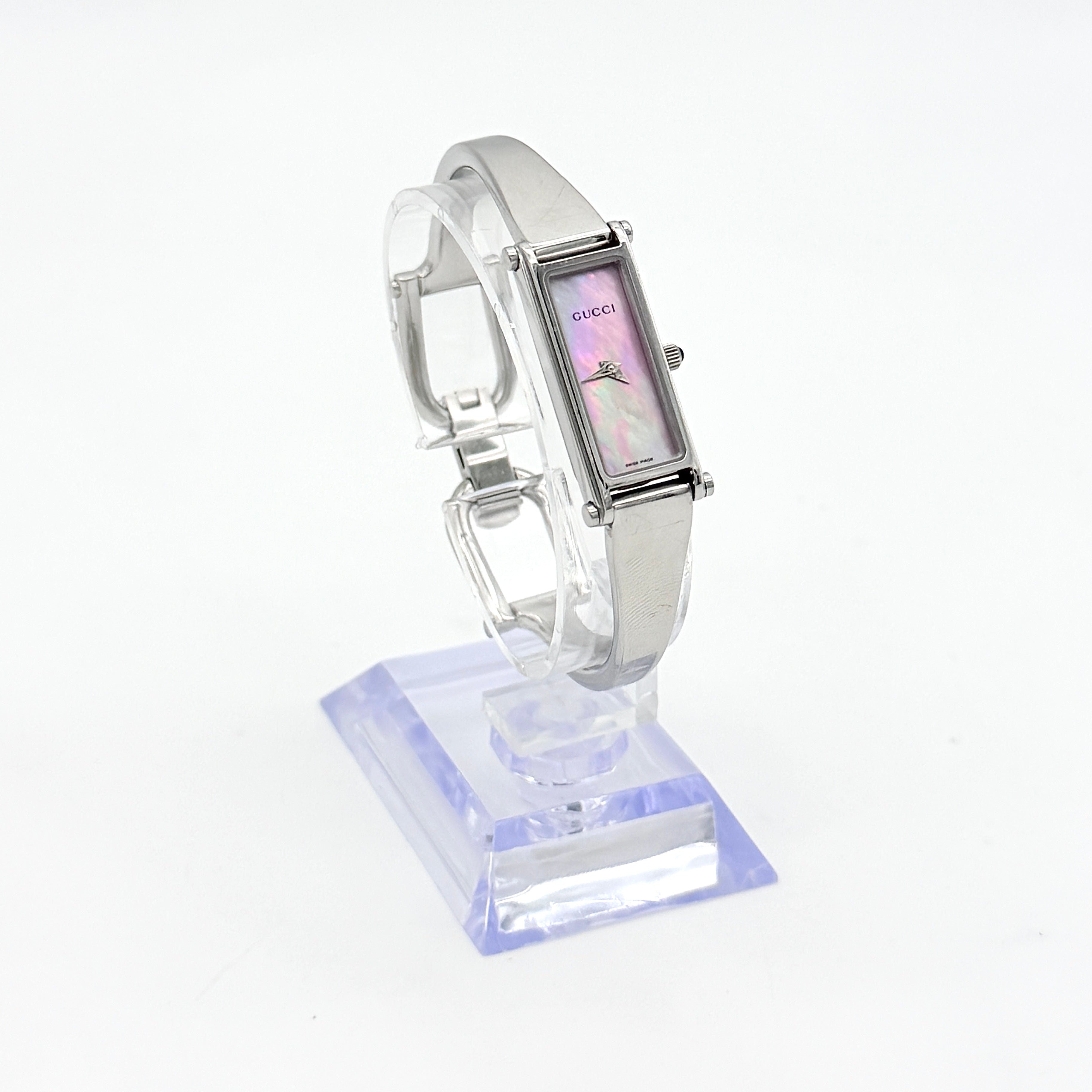 Gucci 1500L Mother of Pearl Dial Bangle Watch Pink