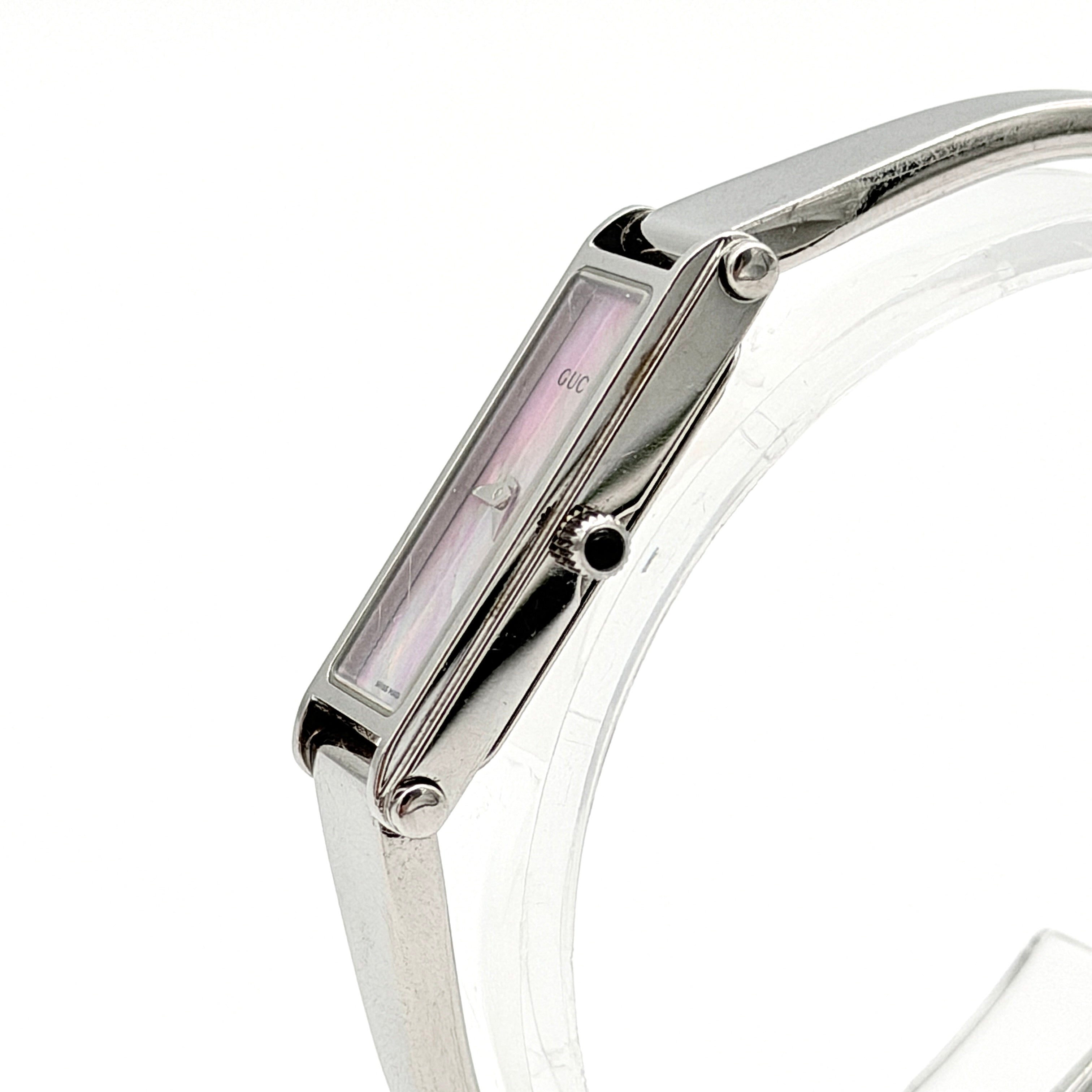 Gucci 1500L Mother of Pearl Dial Bangle Watch Pink