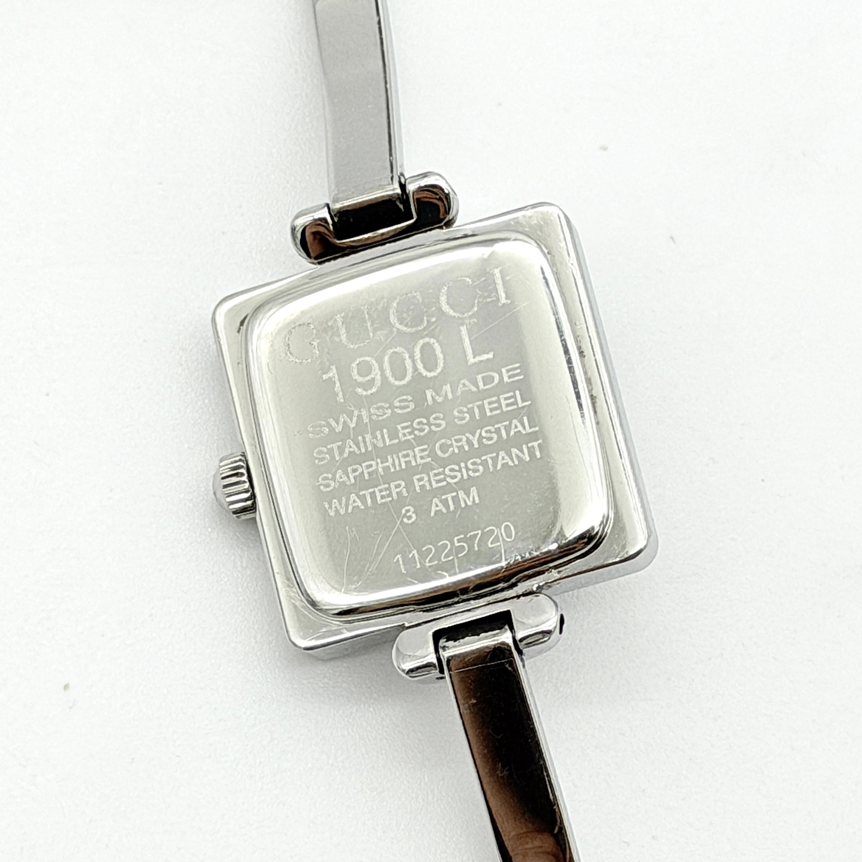 Gucci 1900L Stainless Steel Bangle Watch Silver