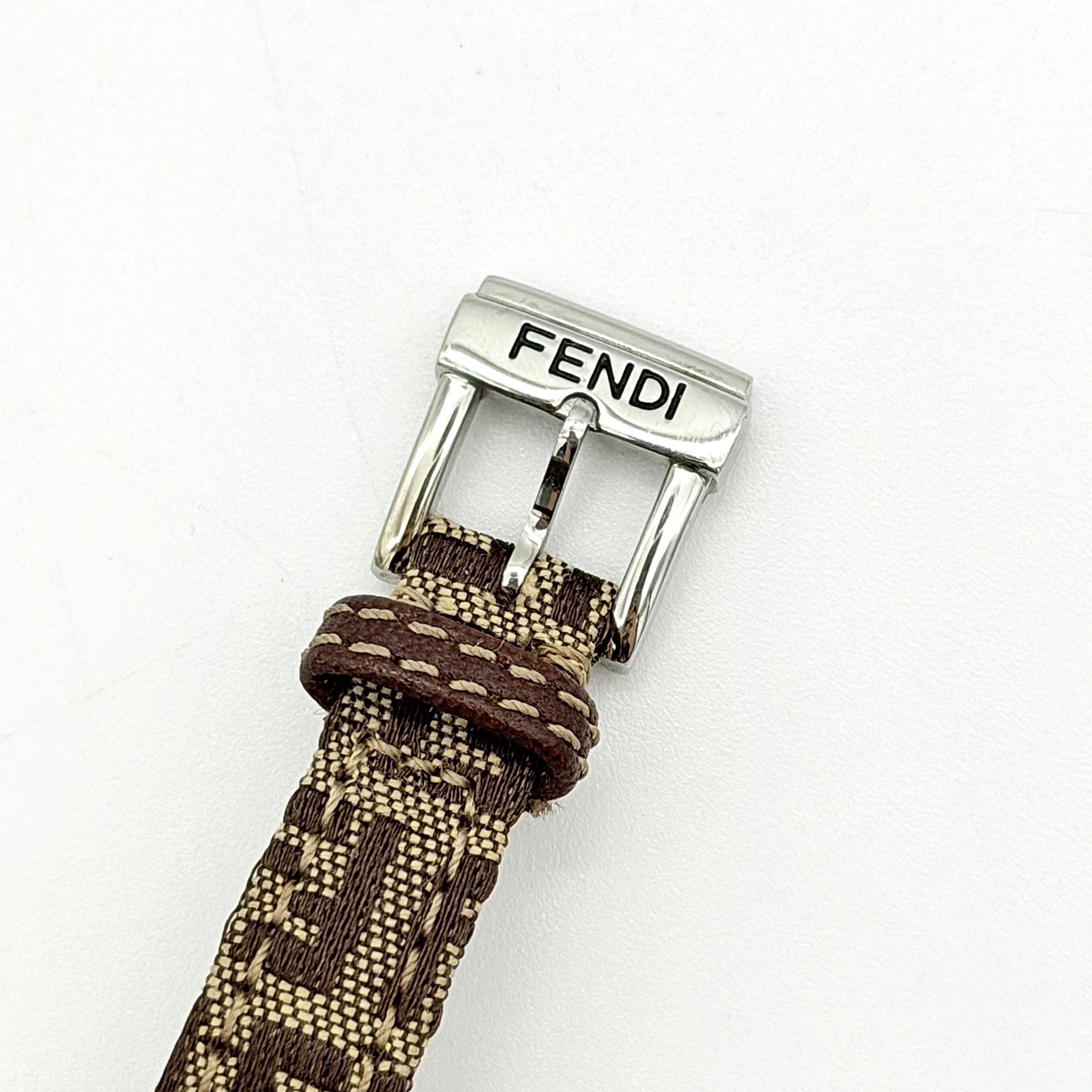 Fendi 2700L FF Zucca Black Dial Watch Brown