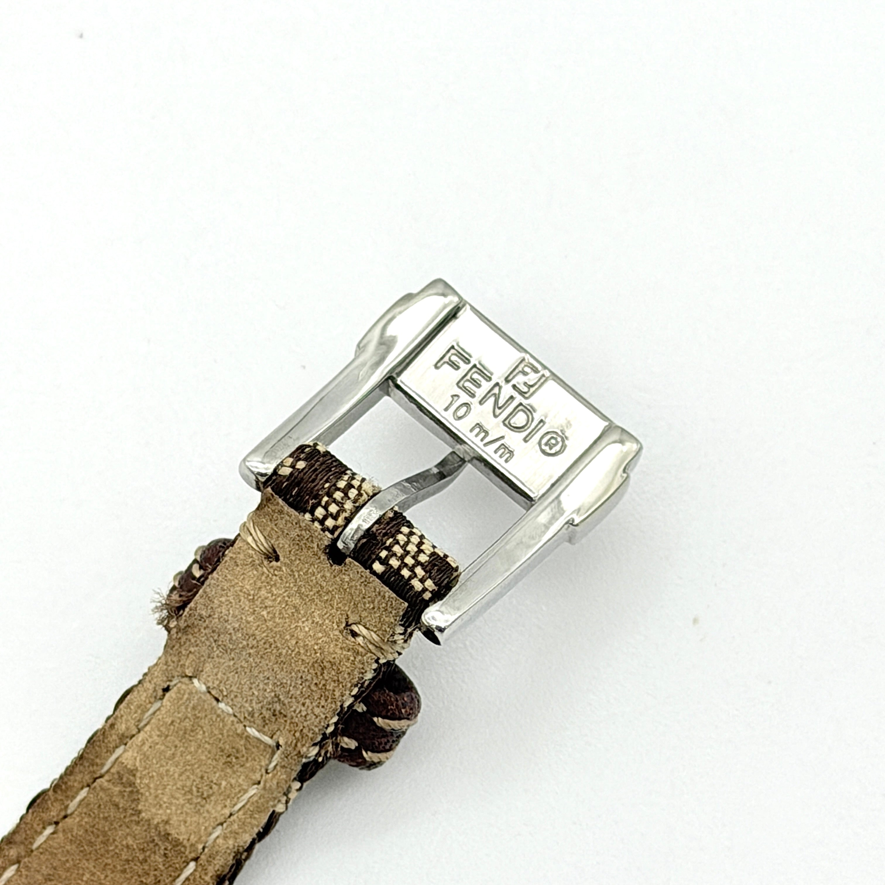 Fendi 2700L FF Zucca Black Dial Watch Brown