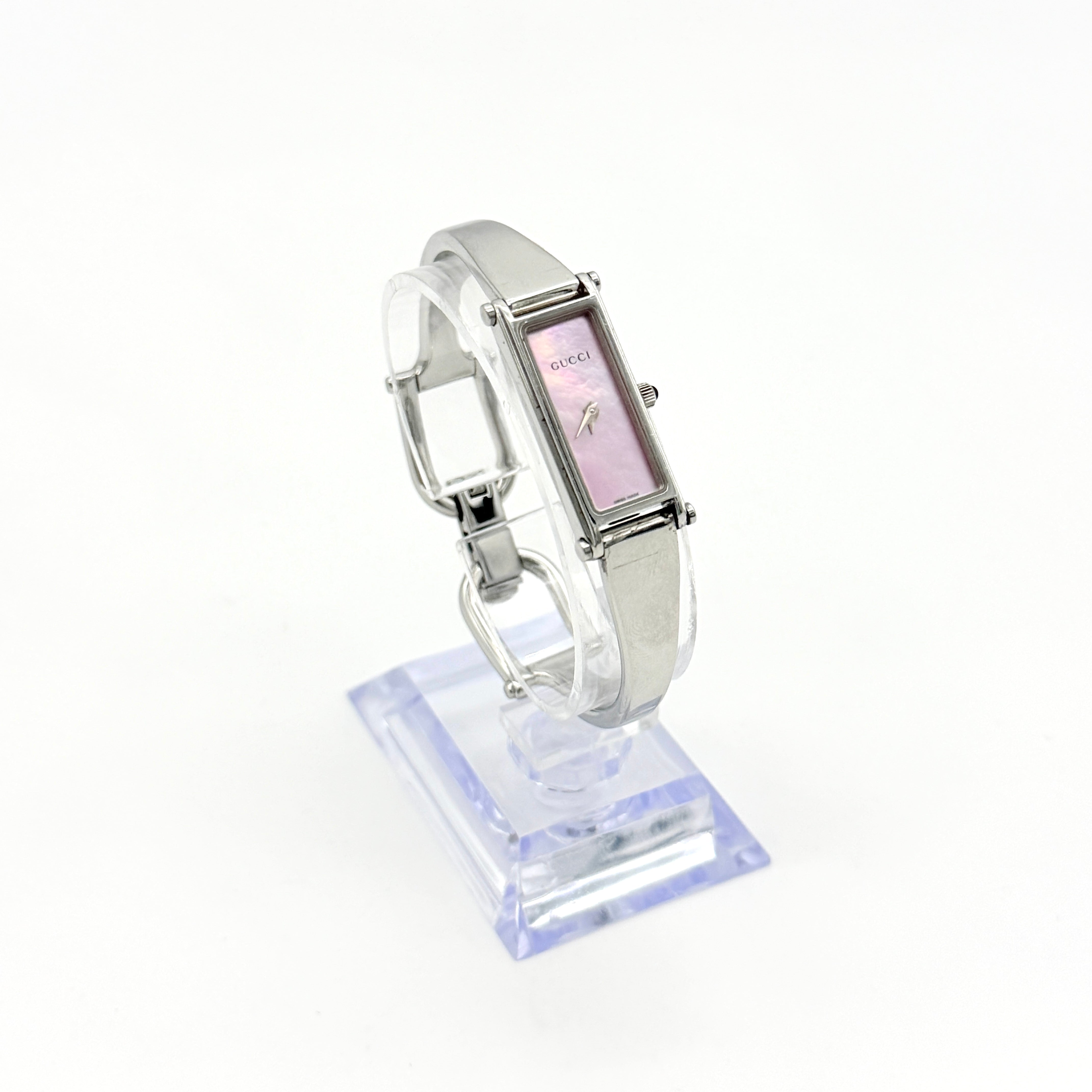 Gucci 1500L Mother of Pearl Dial Bangle Watch Pink