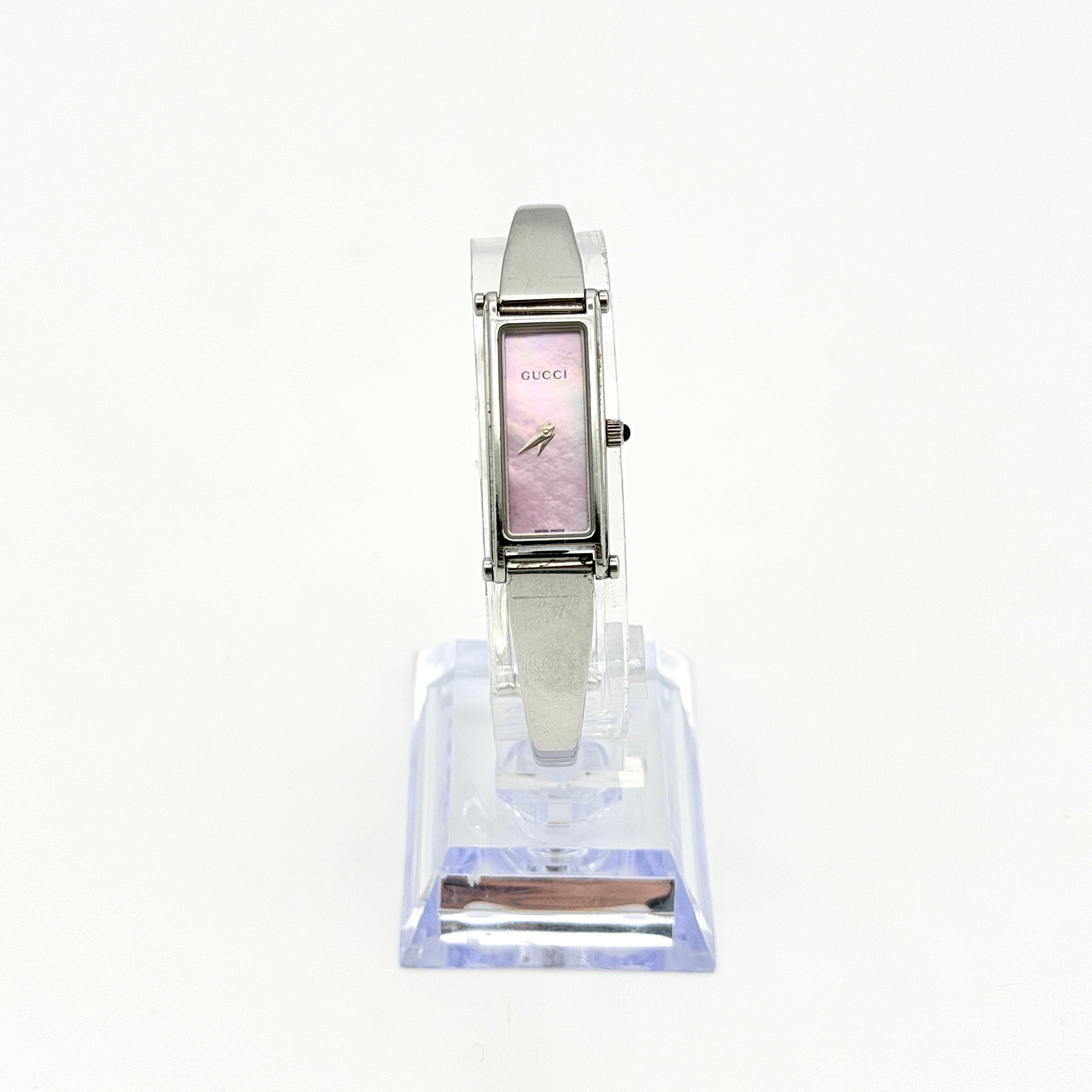 Gucci 1500L Mother of Pearl Dial Bangle Watch Pink