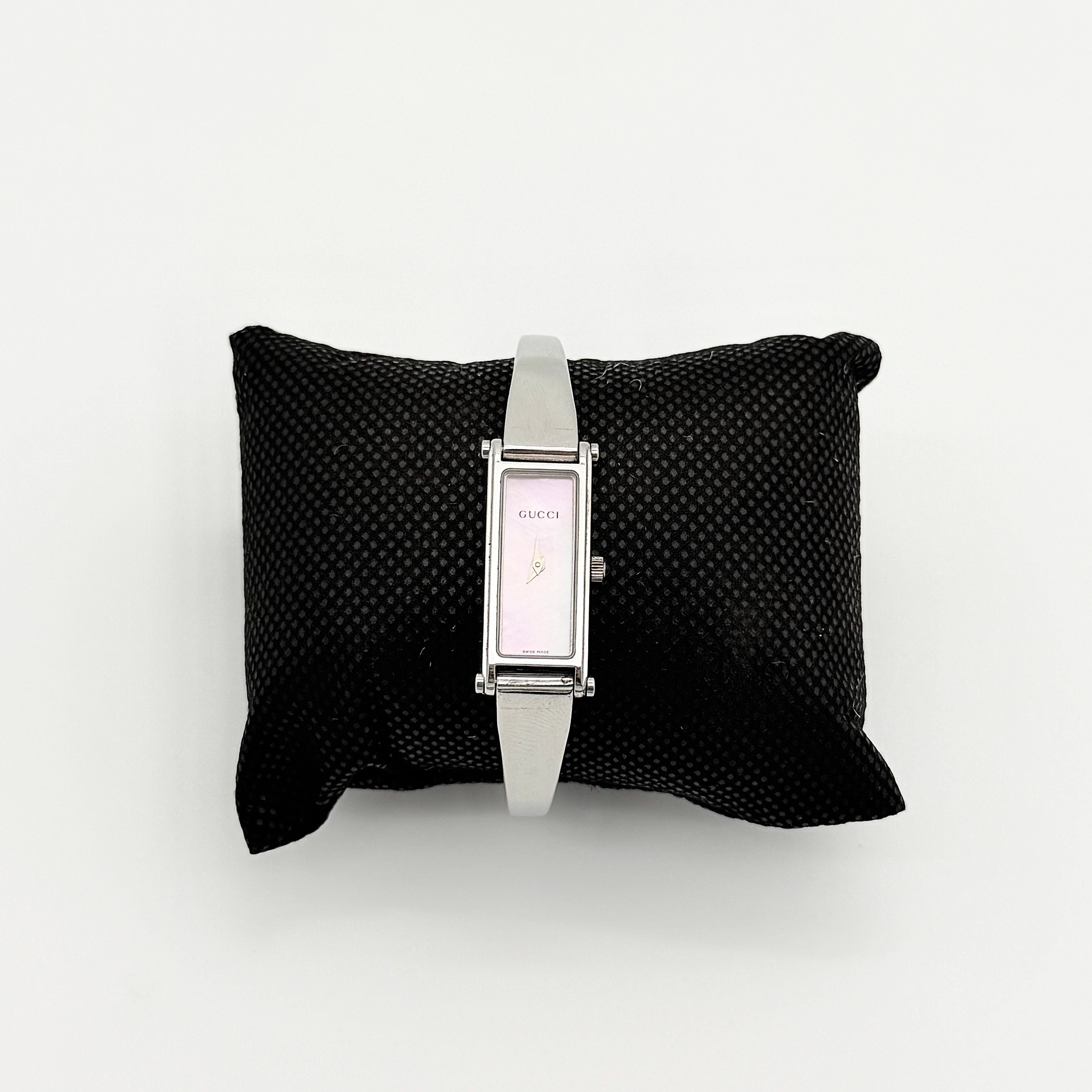 Gucci 1500L Mother of Pearl Dial Bangle Watch Pink