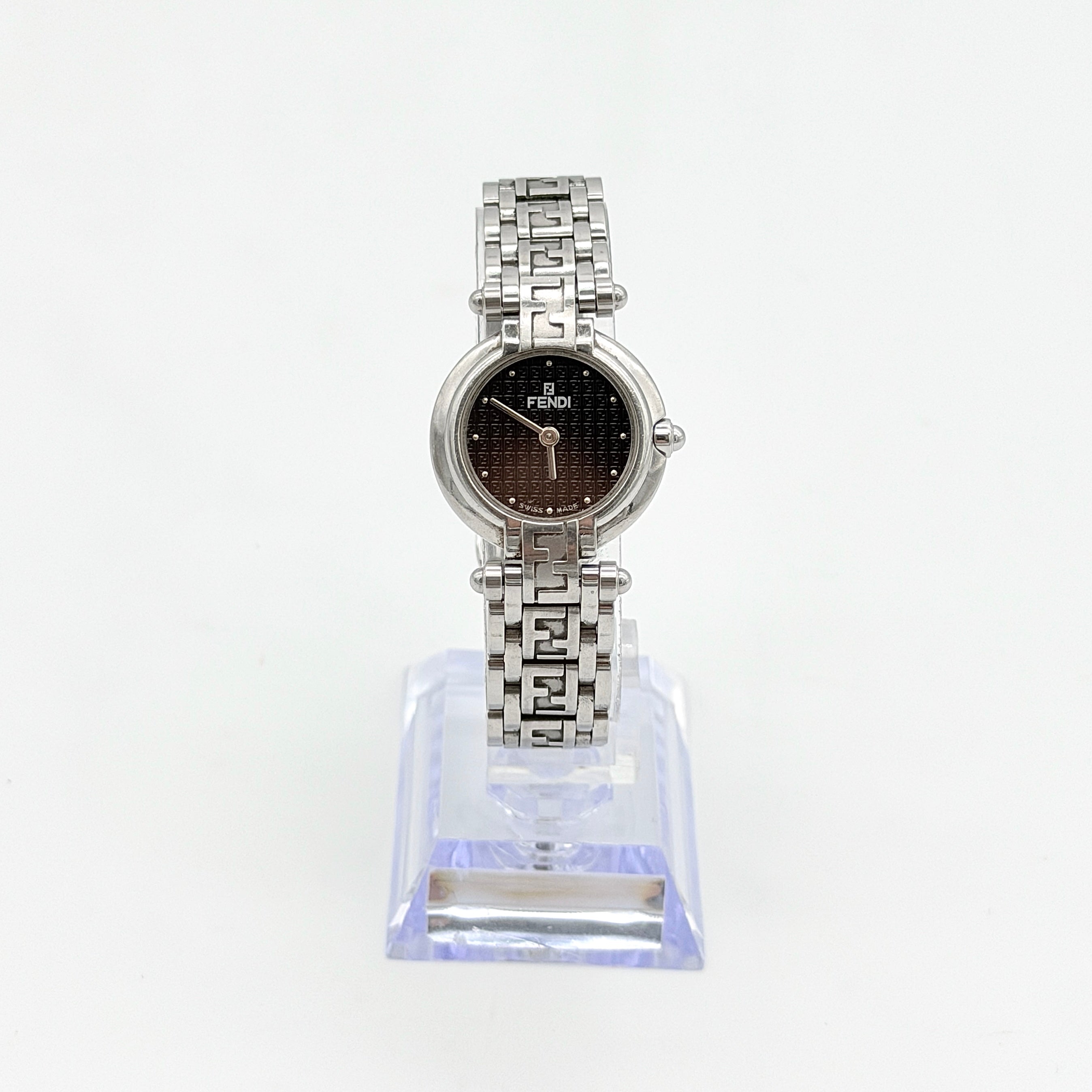 Fendi 750L FF Black Dial Stainless Steel Watch