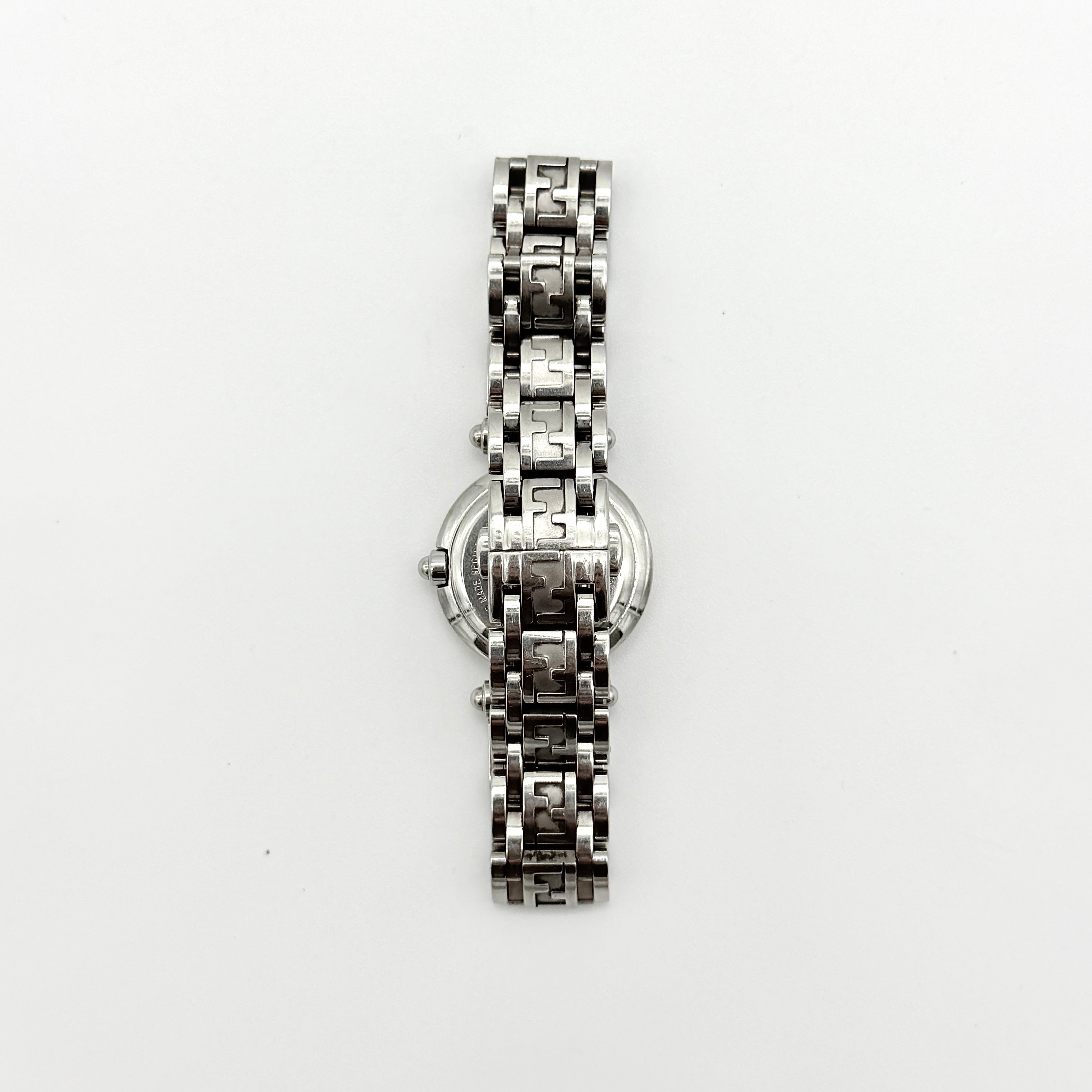 Fendi 750L FF Black Dial Stainless Steel Watch