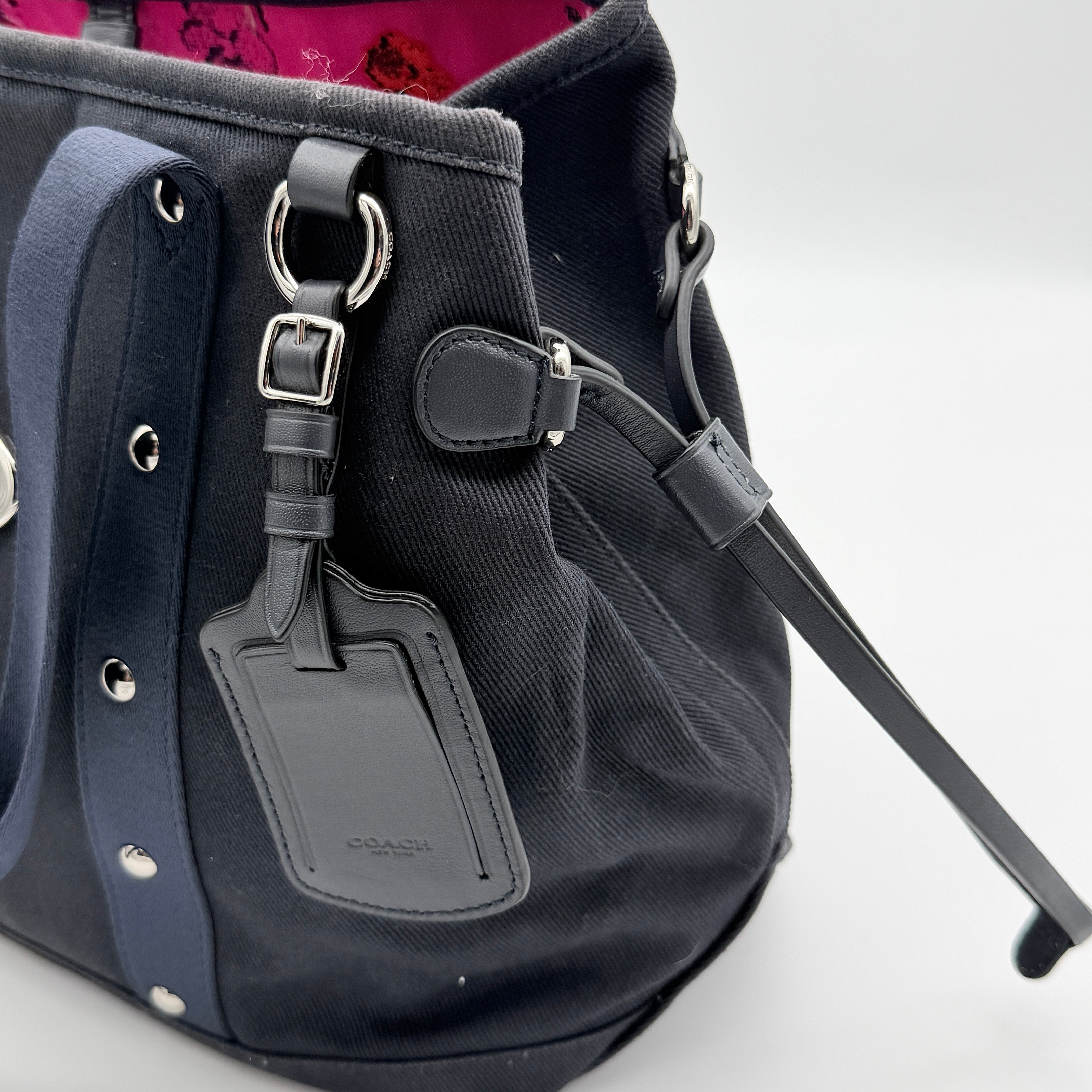 Coach Studded Waist Shoulder Bag Navy