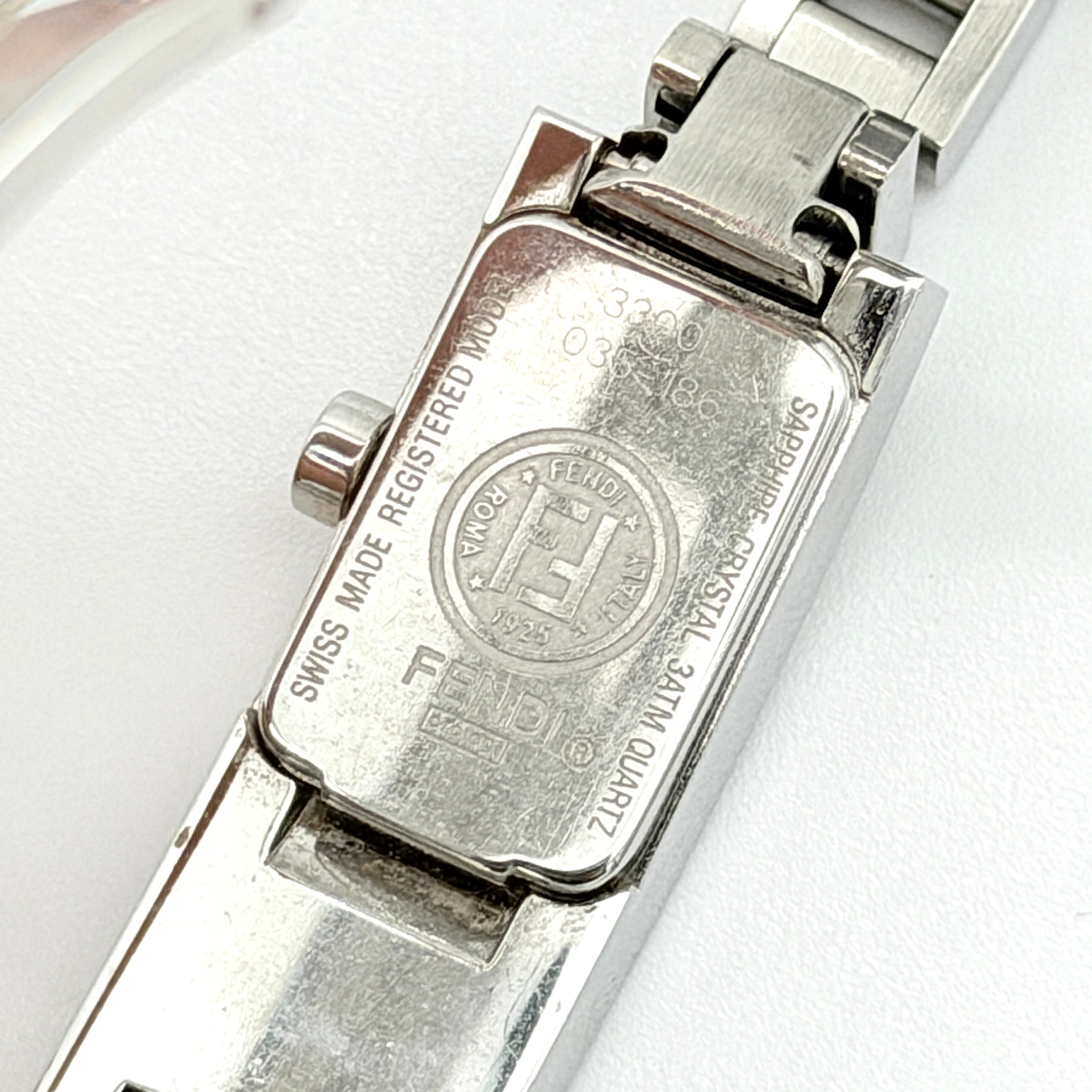 Fendi 3300L Champagne Dial Stainless Steel Tank Watch