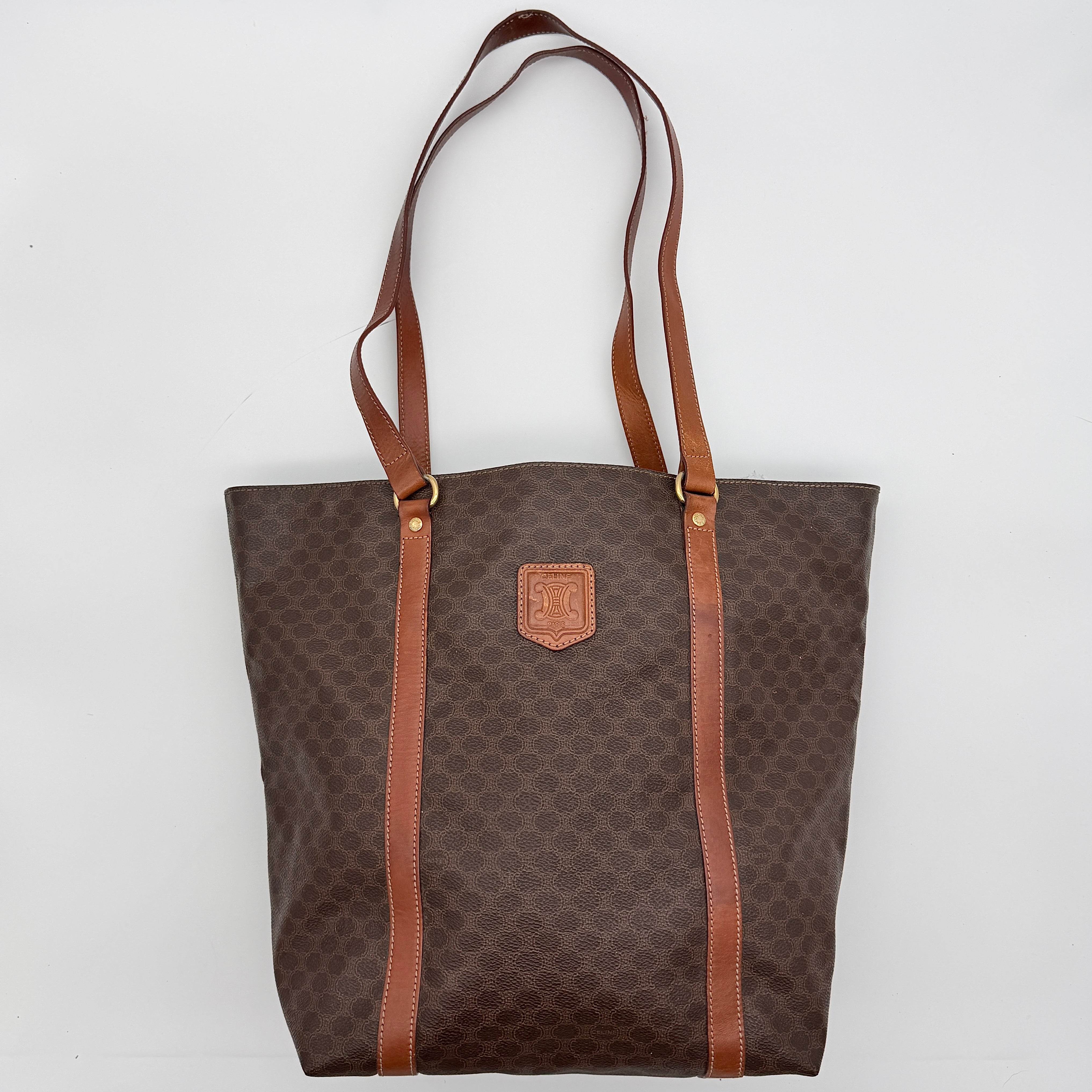 Celine Triomphe Macadam Tote Bag Brown