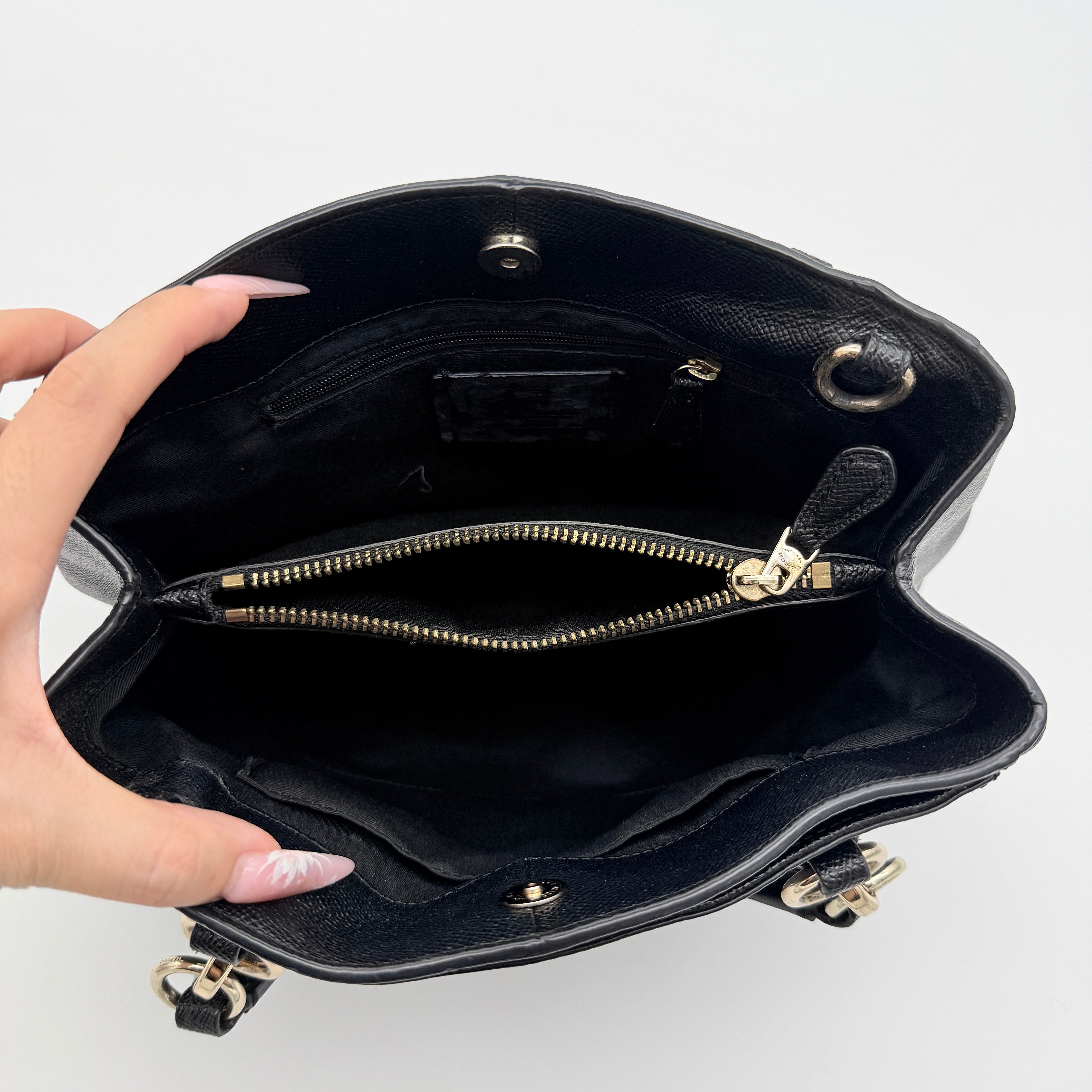 Coach 2Way Minetta Satchel Shoulder Bag Black