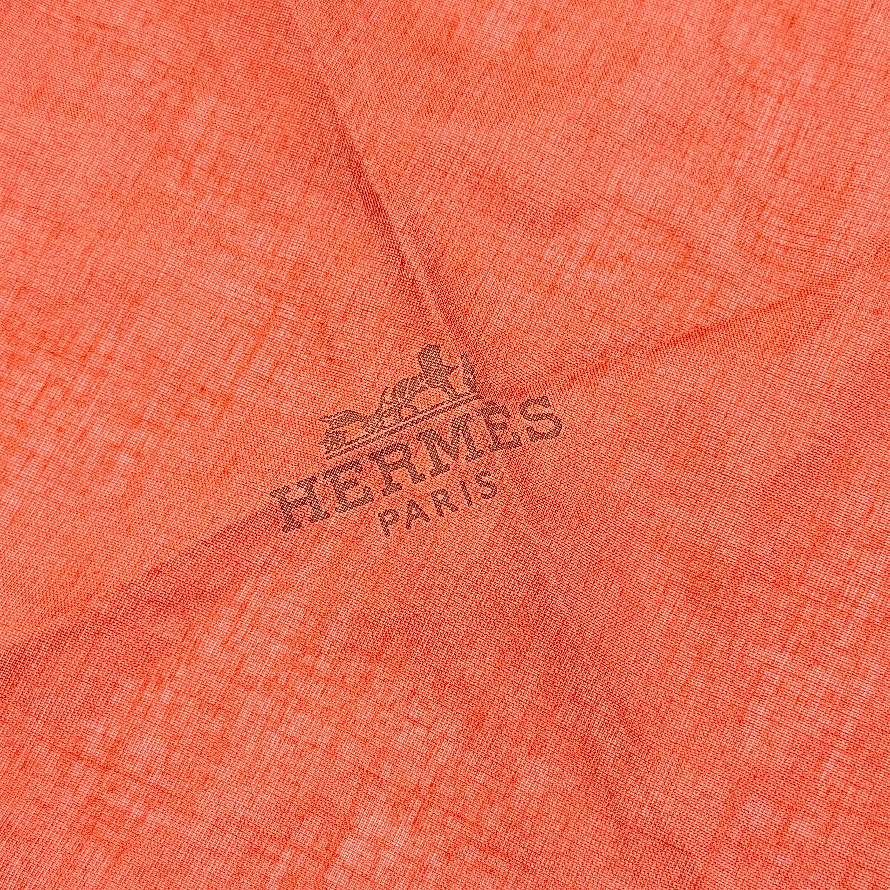 Hermès Losange Silk Scarf Orange