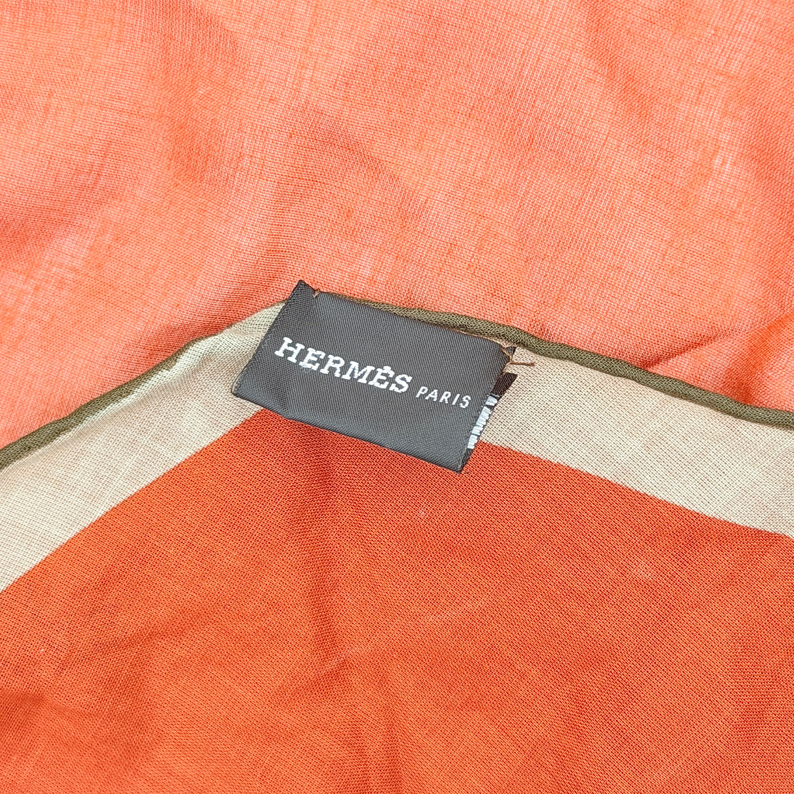 Hermès Losange Silk Scarf Orange