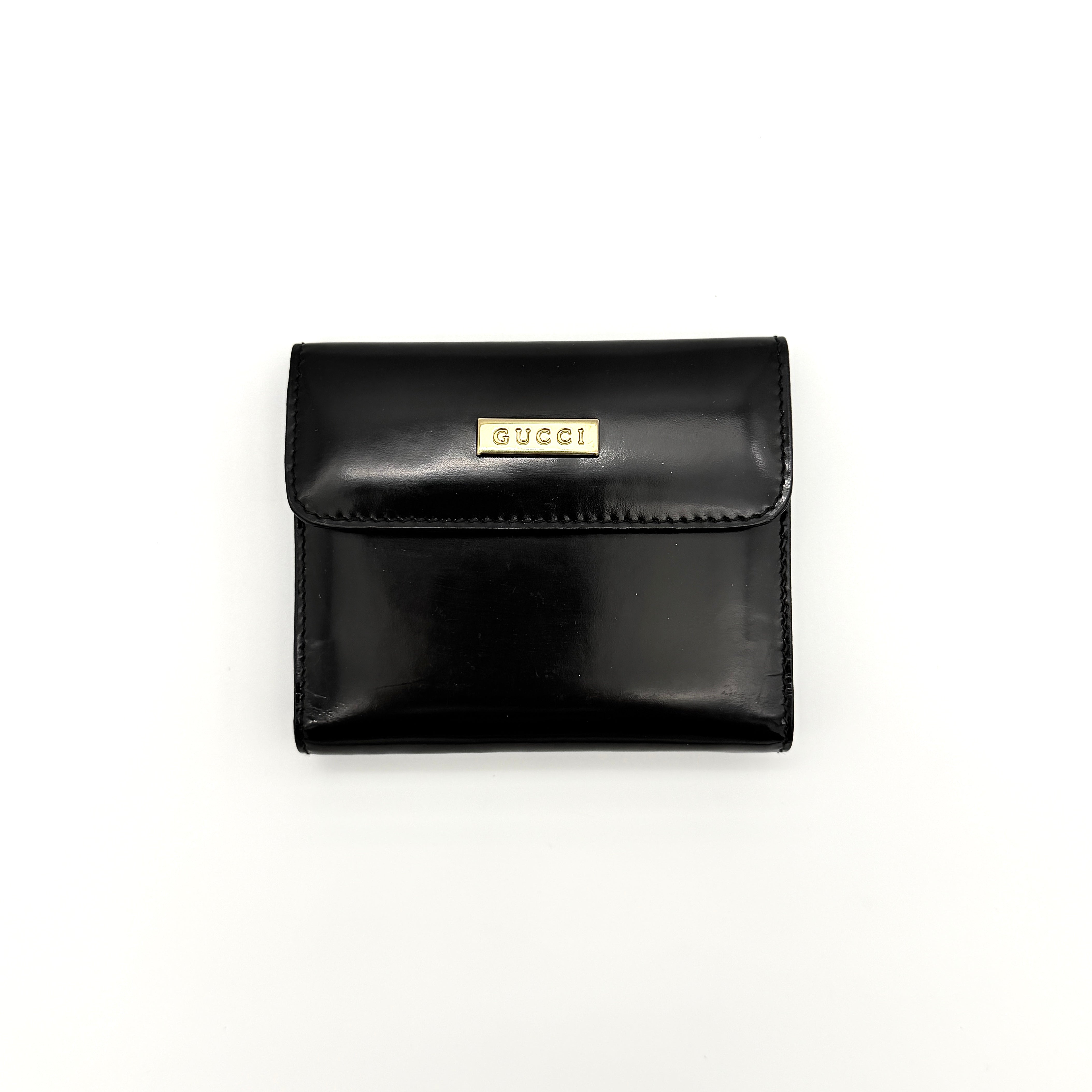 Gucci Patent Mini Ring Agenda Planner Black