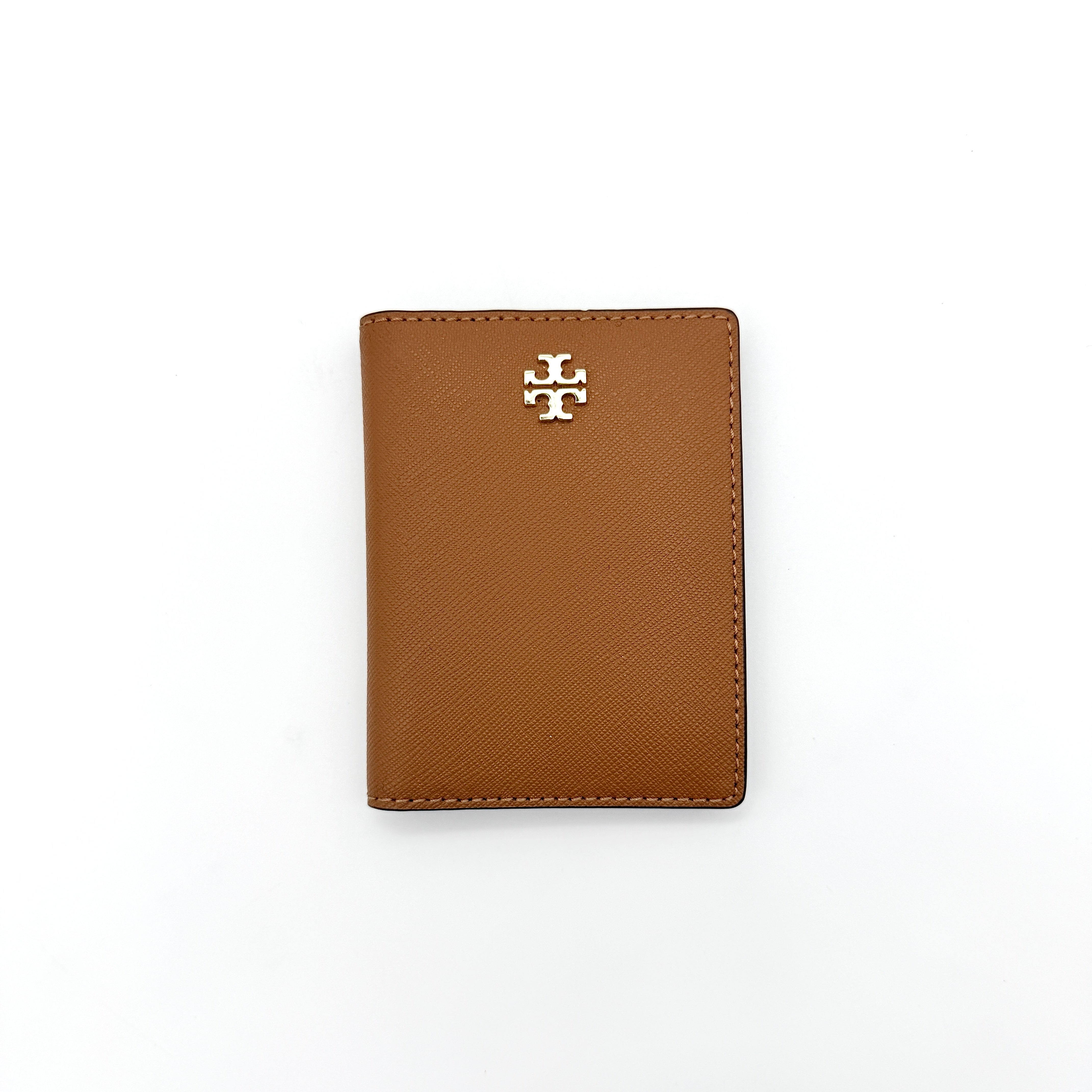Tory Burch Emerson Saffiano Card Case Brown