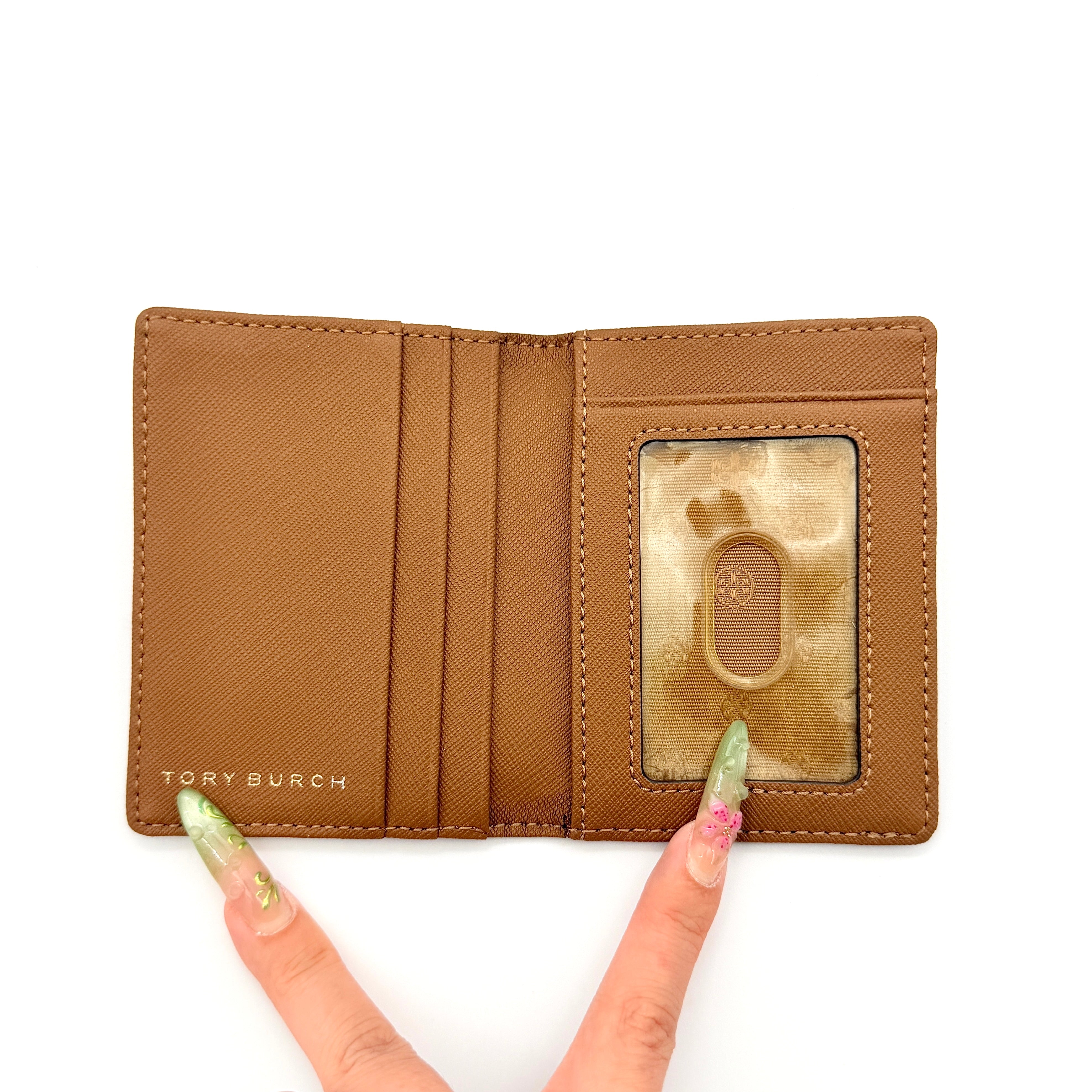 Tory Burch Emerson Saffiano Card Case Brown