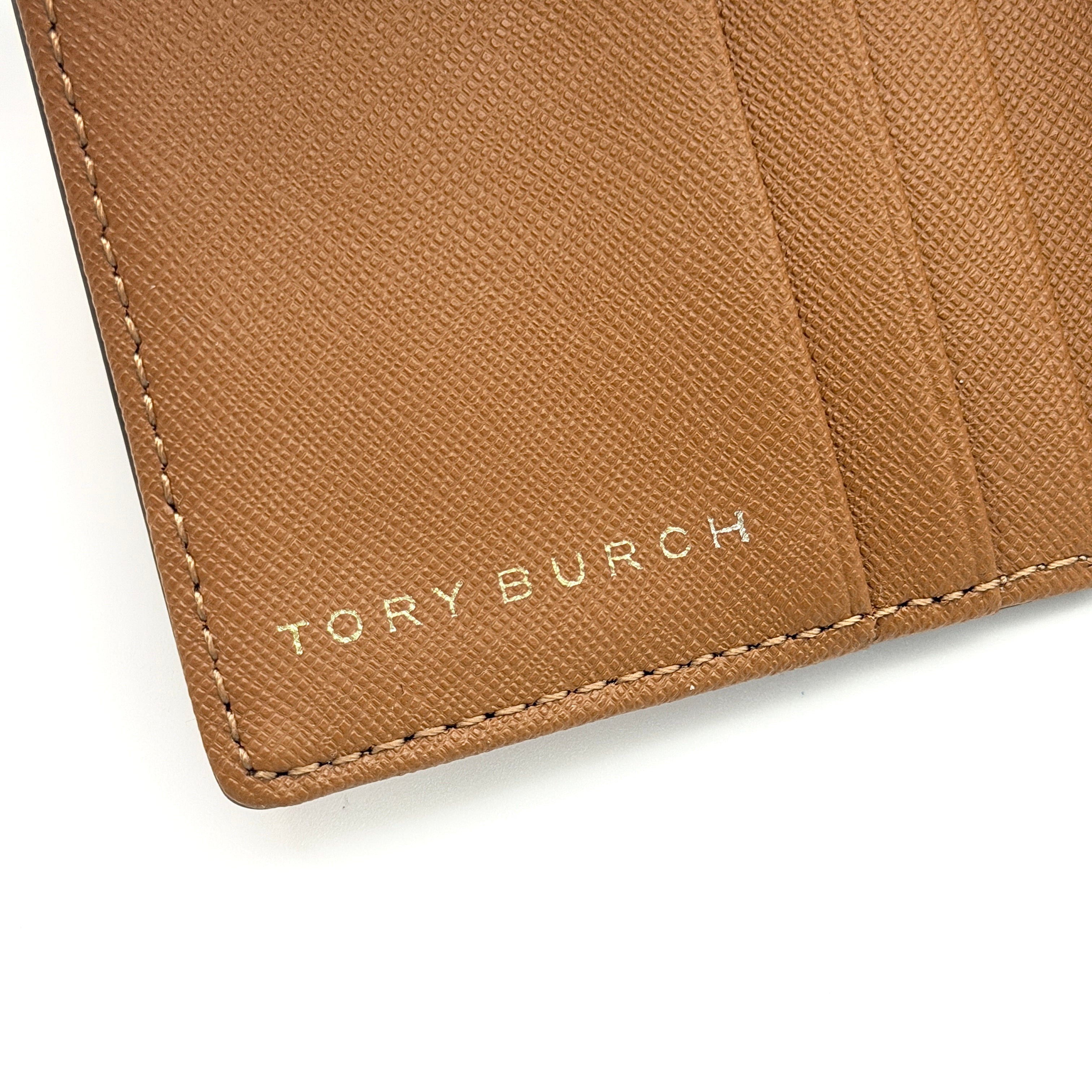 Tory Burch Emerson Saffiano Card Case Brown