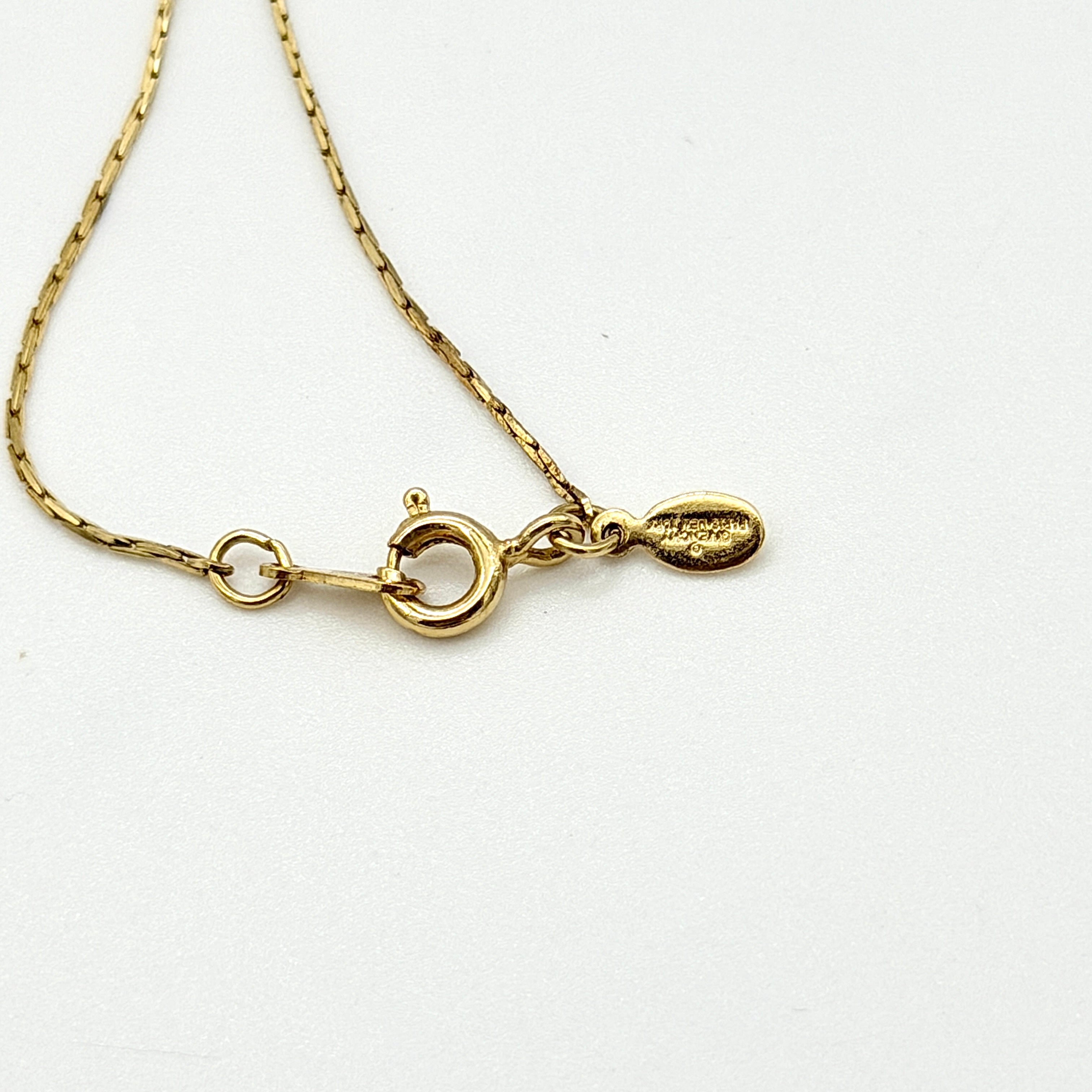Givenchy G Logo Enamel Necklace Black/Gold