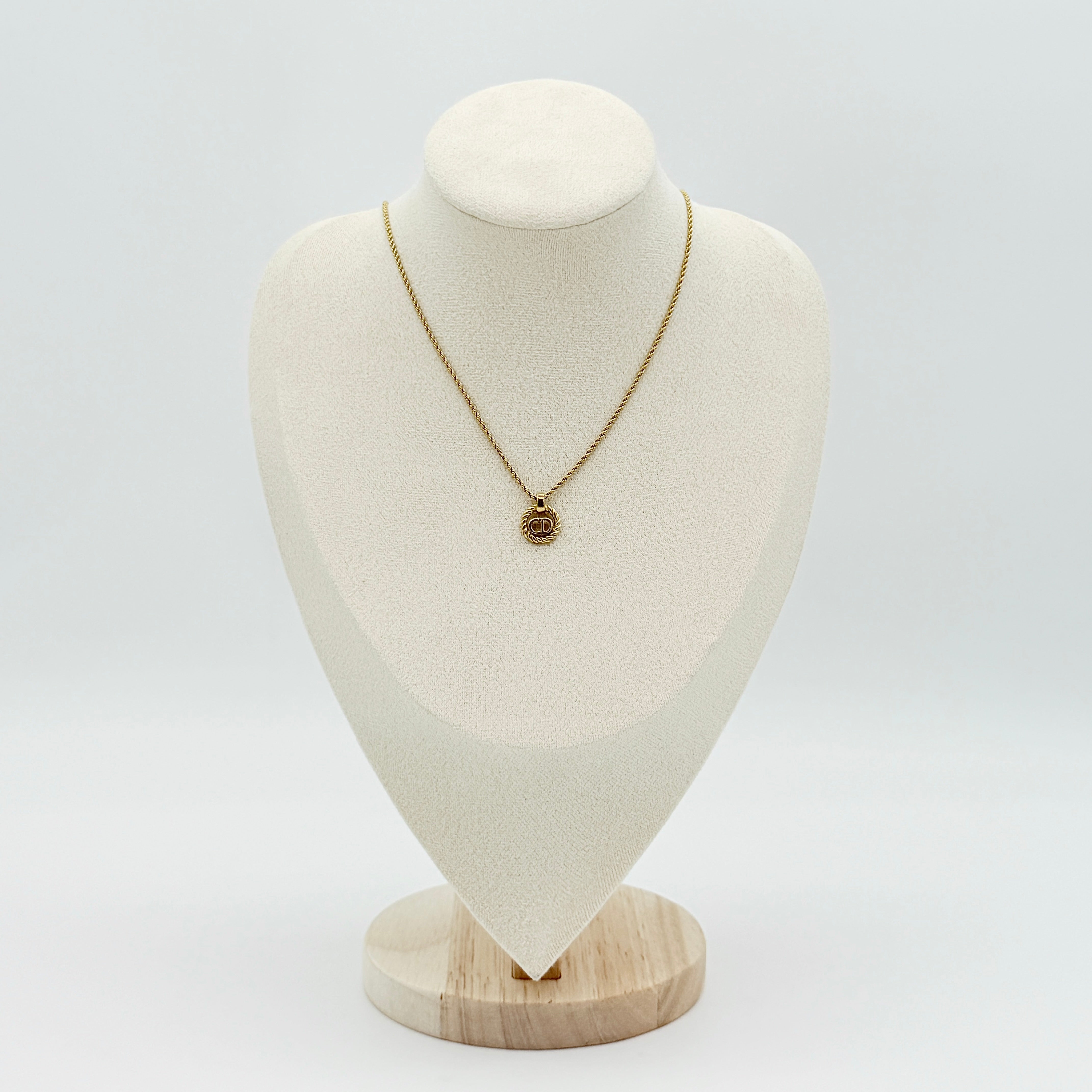 Christian Dior CD Rope Necklace Gold